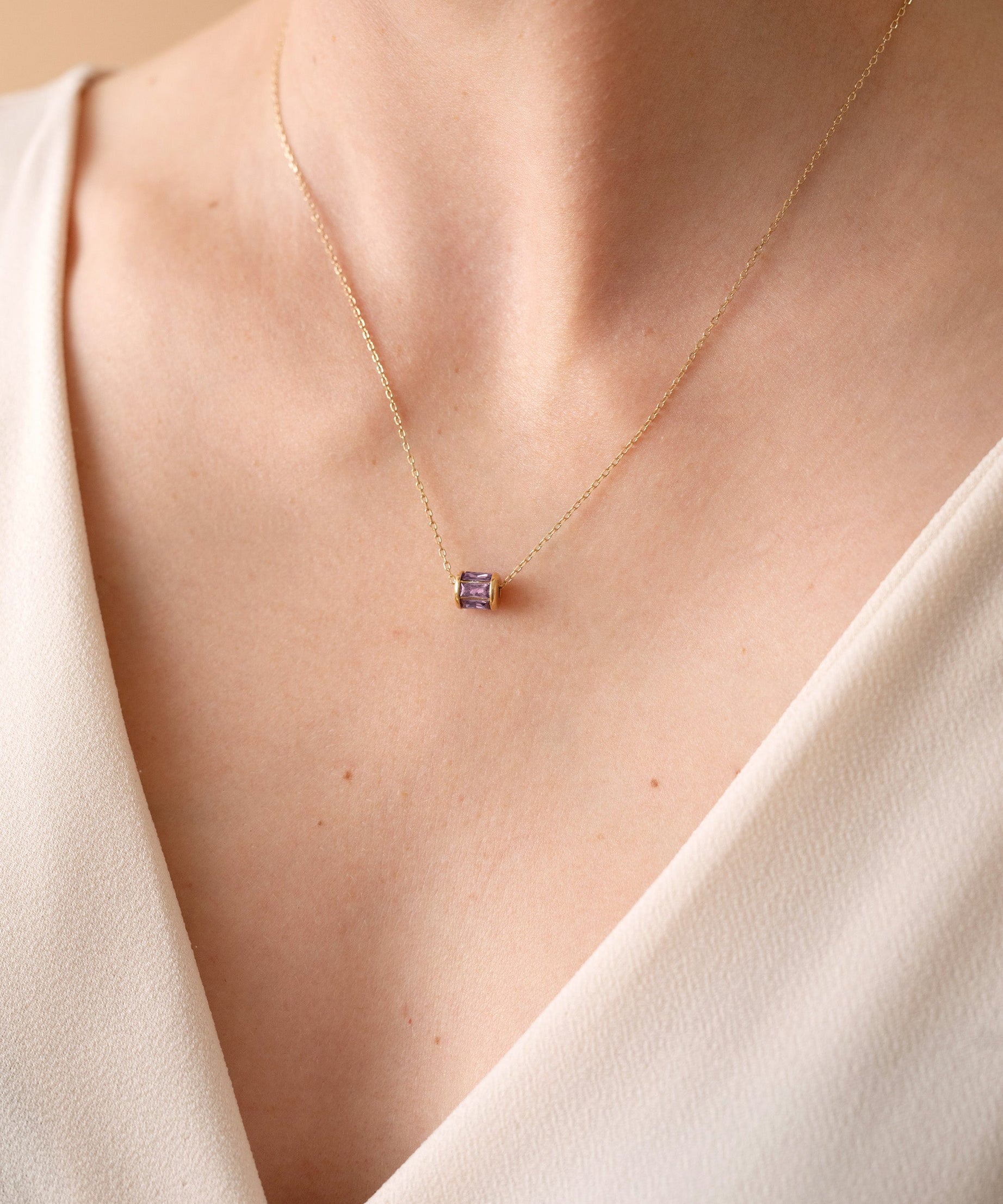 February Birthstone Precious Pendant Necklace
