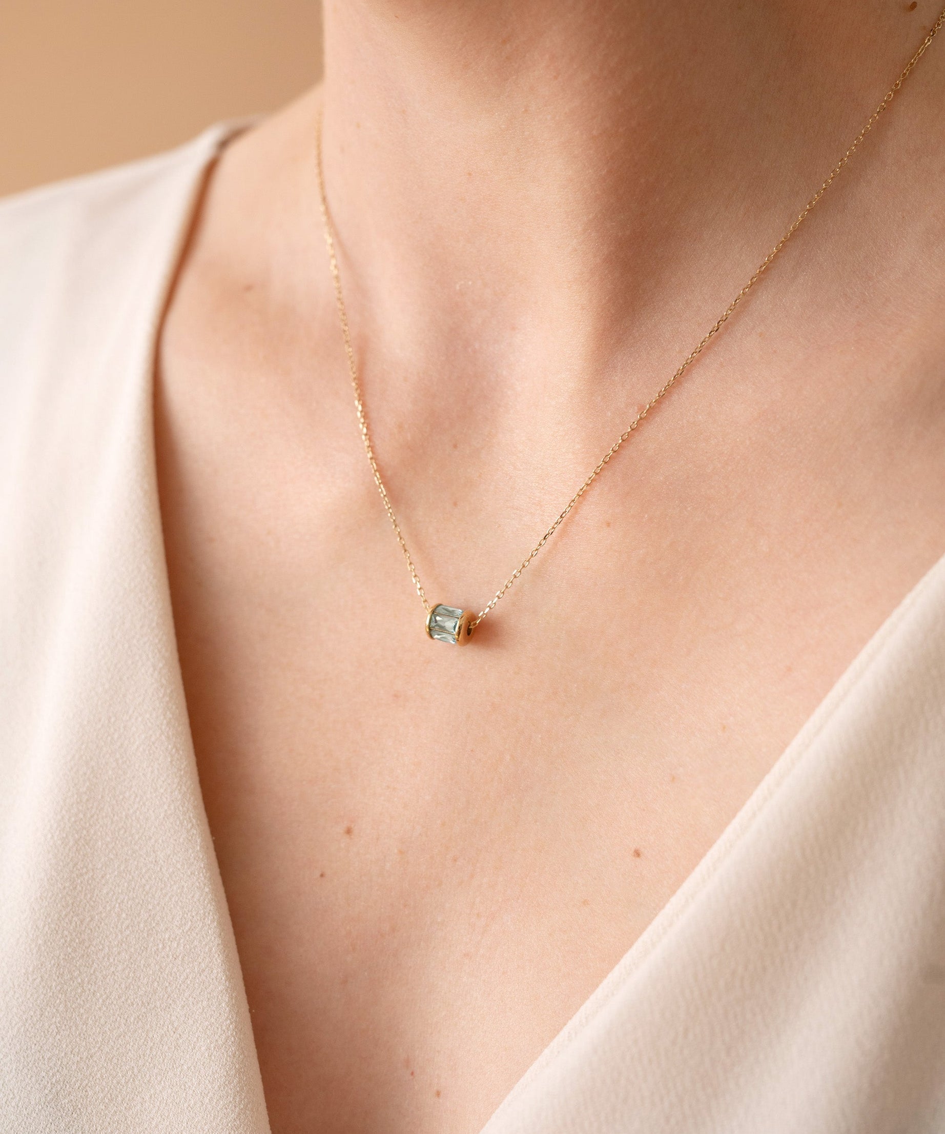 March Birthstone Precious Pendant Necklace