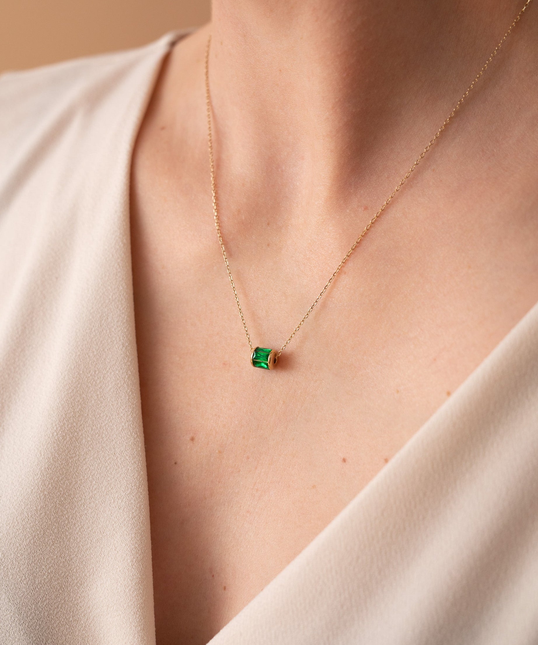 May Birthstone Precious Pendant Necklace