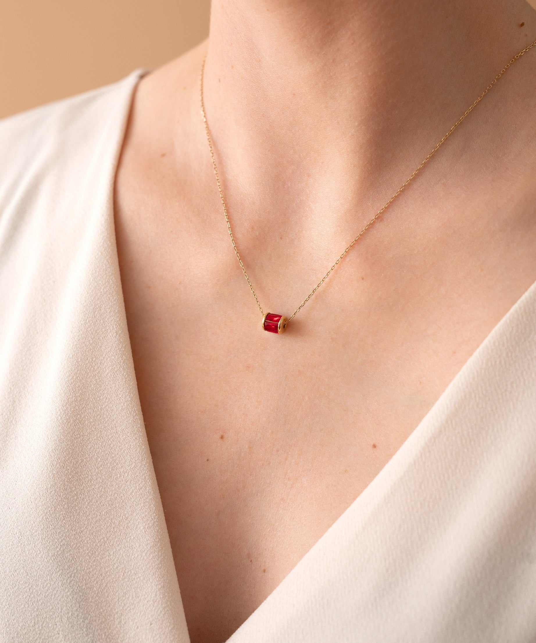 July Birthstone Precious Pendant Necklace