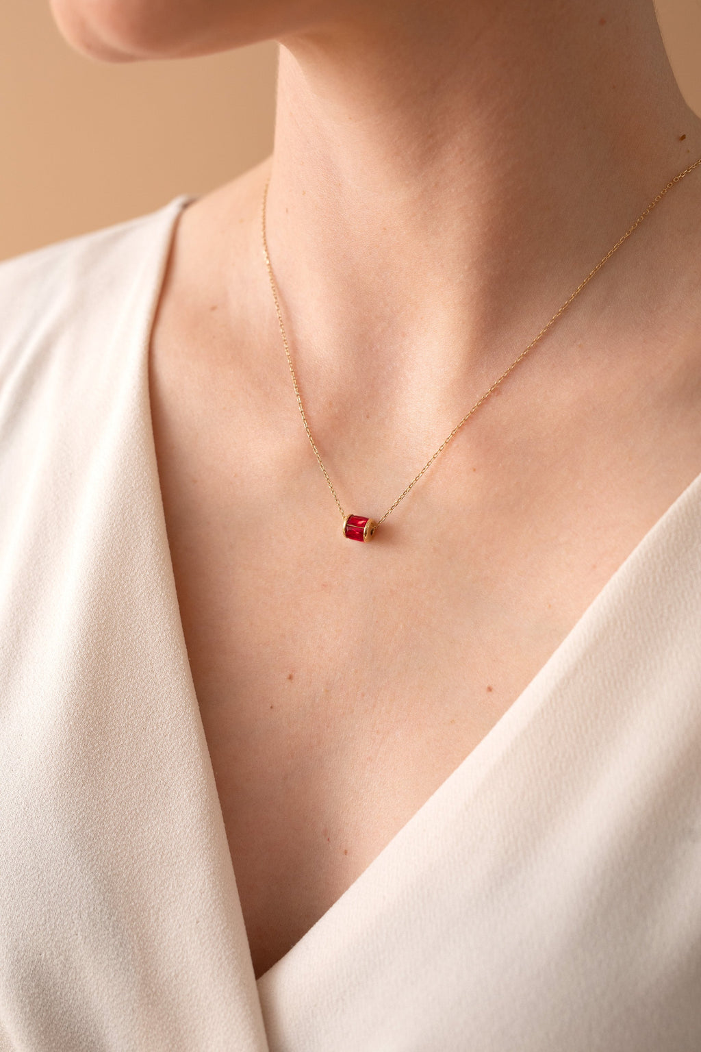 July Birthstone Precious Pendant Necklace