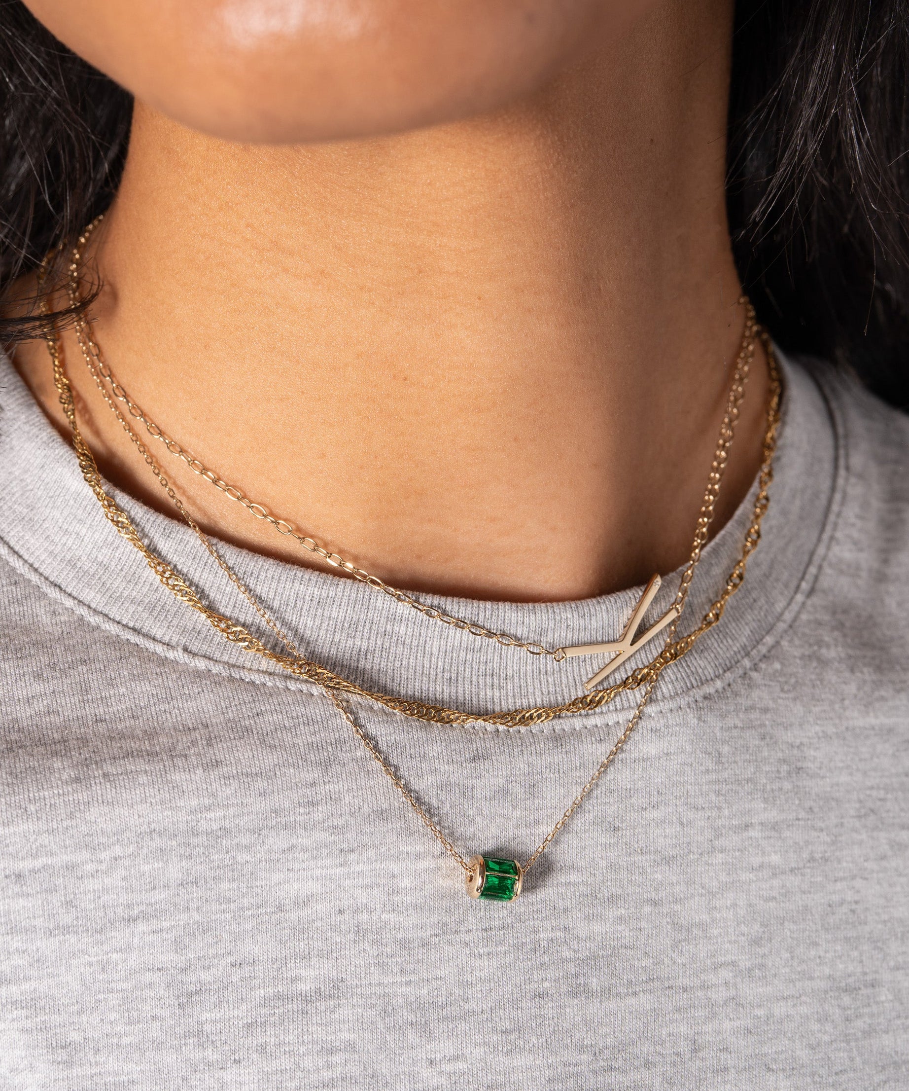 May Birthstone Precious Pendant Necklace