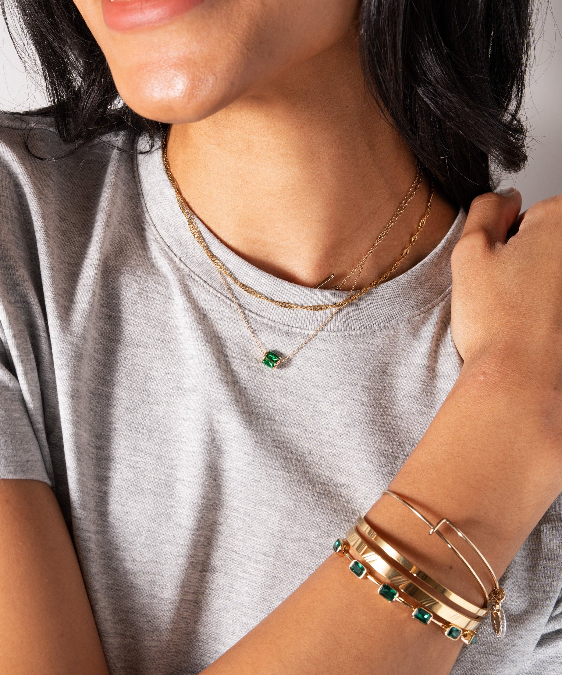 Initial K Precious Elongated Necklace