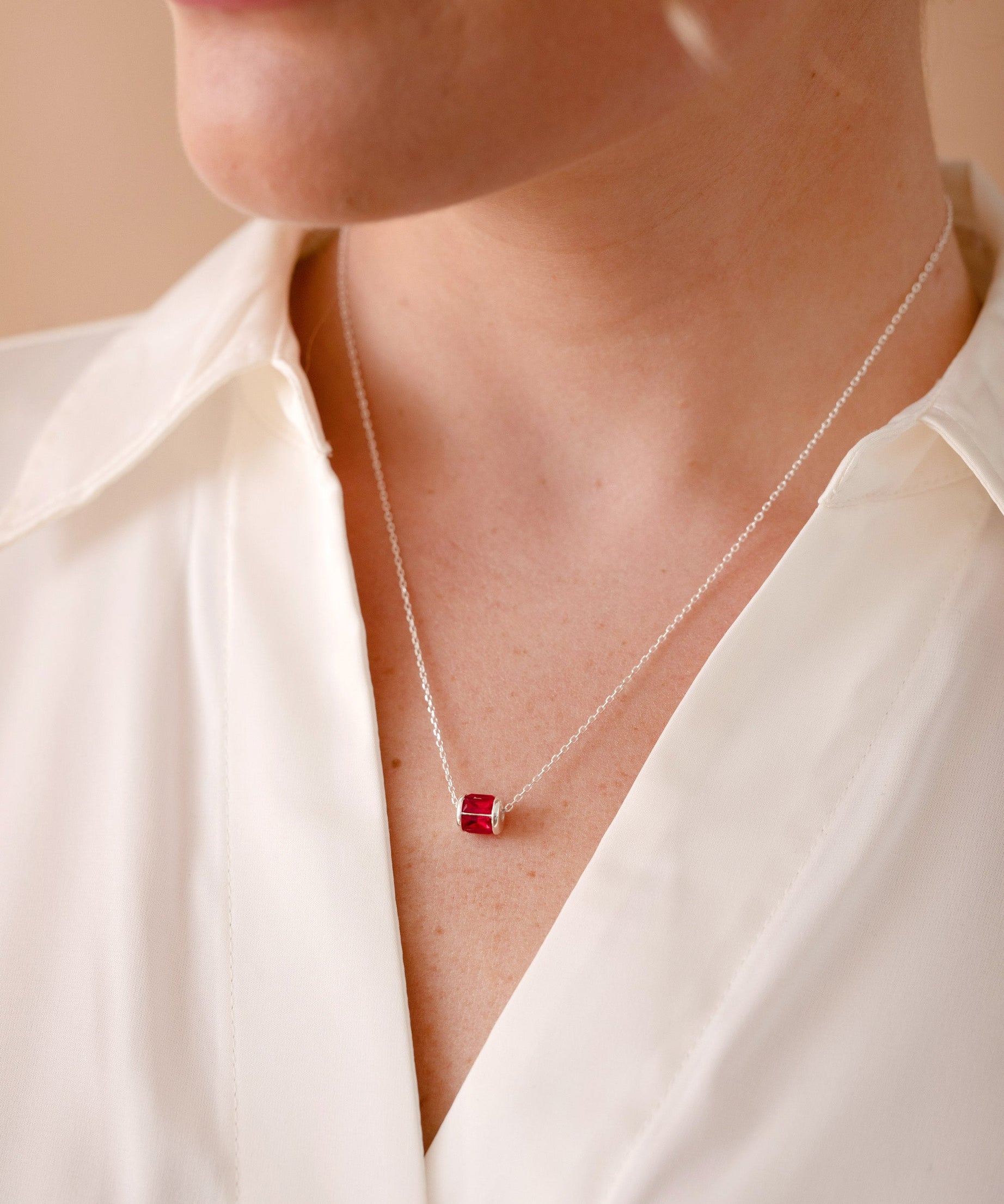 July Birthstone Precious Pendant Necklace