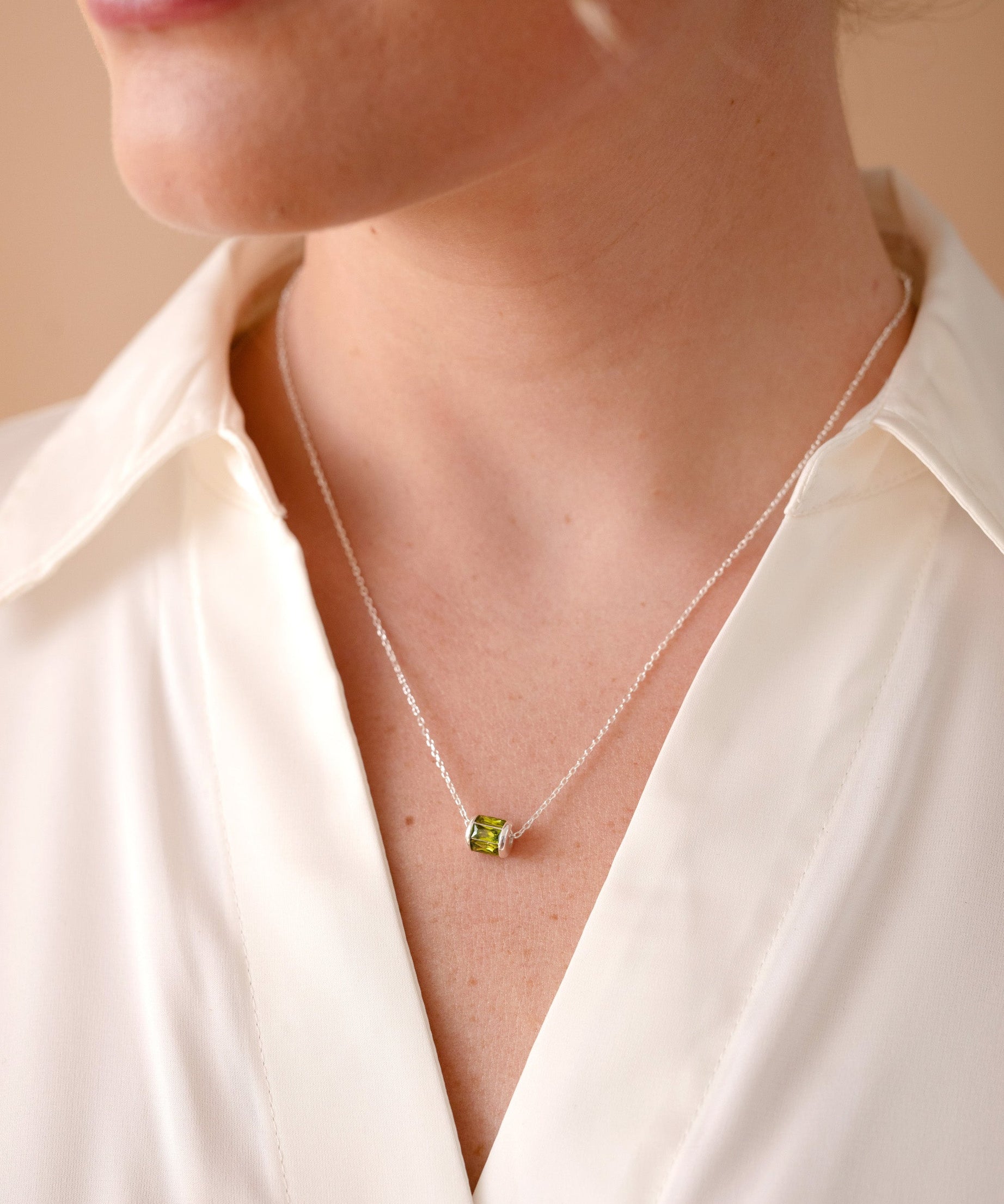 August Birthstone Precious Pendant Necklace