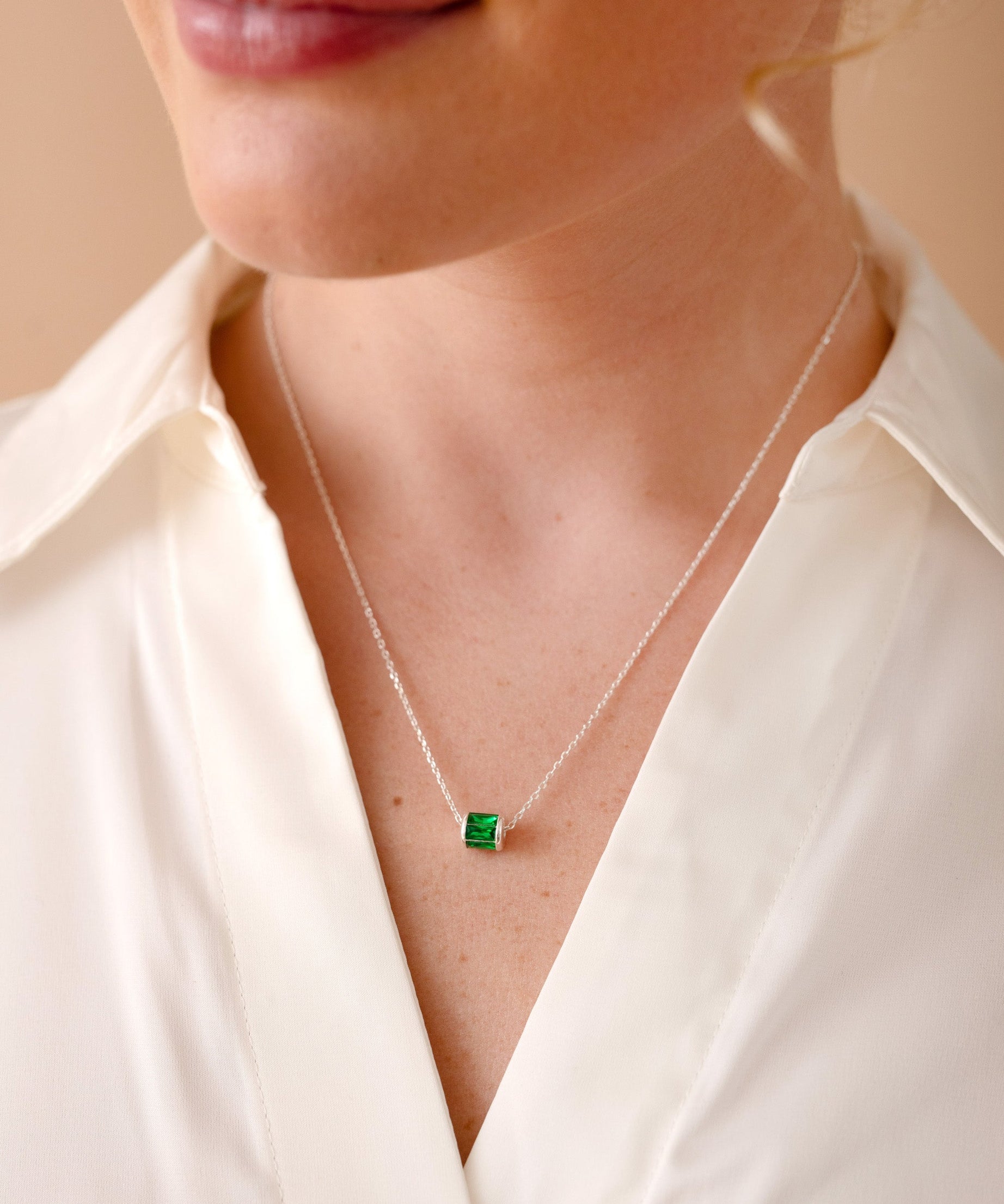 May Birthstone Precious Pendant Necklace