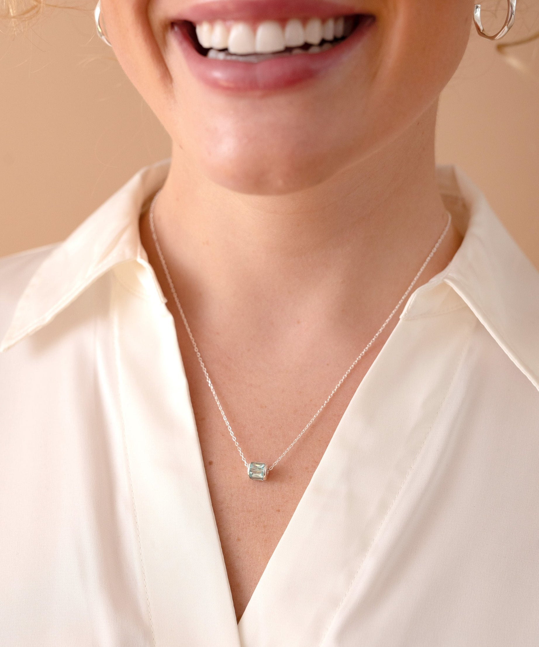 March Birthstone Precious Pendant Necklace