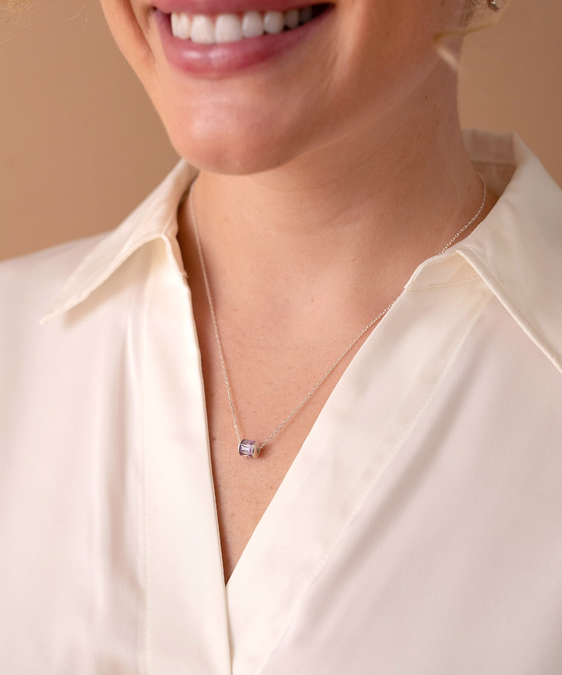 February Birthstone Precious Pendant Necklace