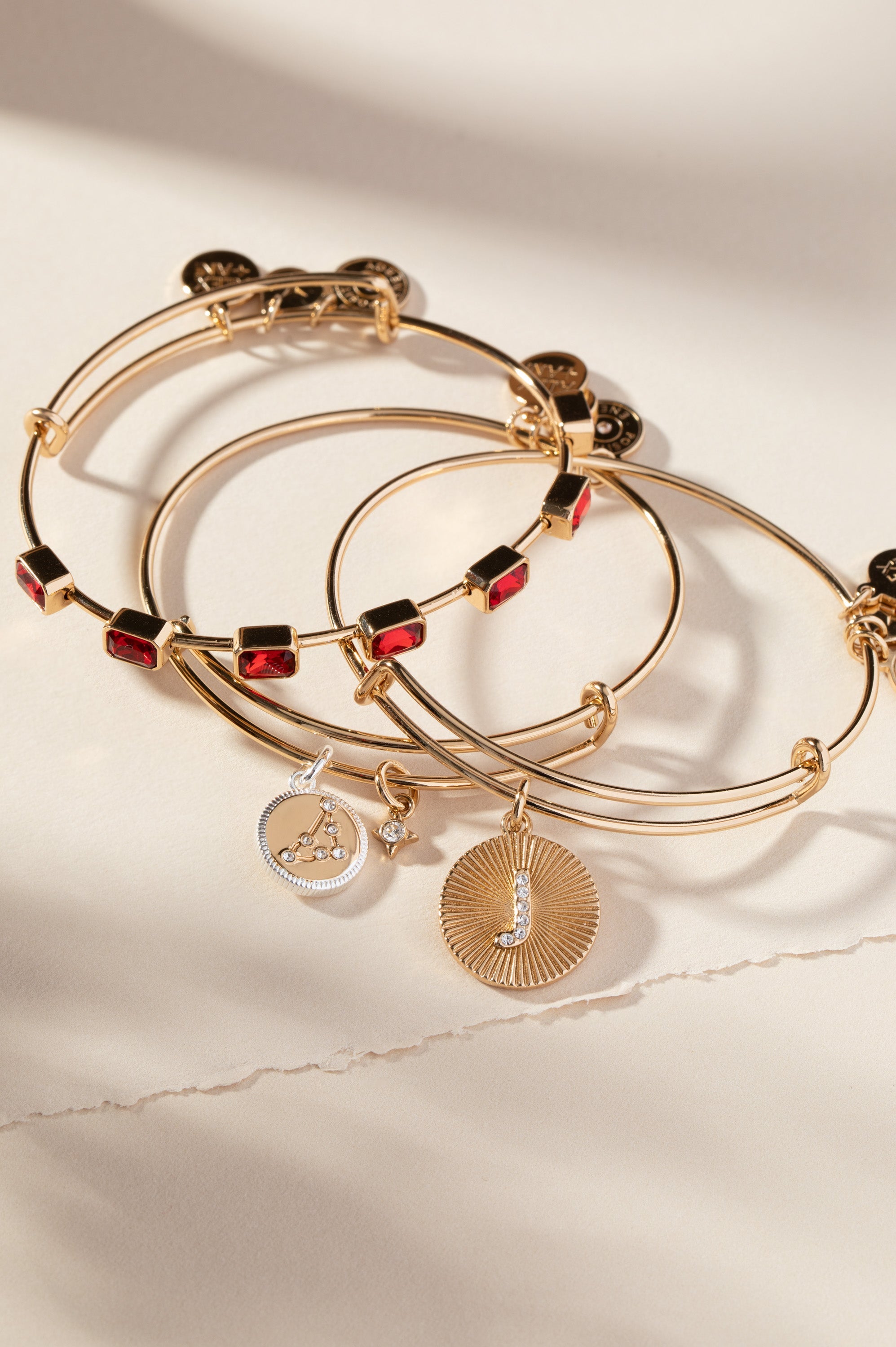 Initial J Pave Starburst Texture Bangle
