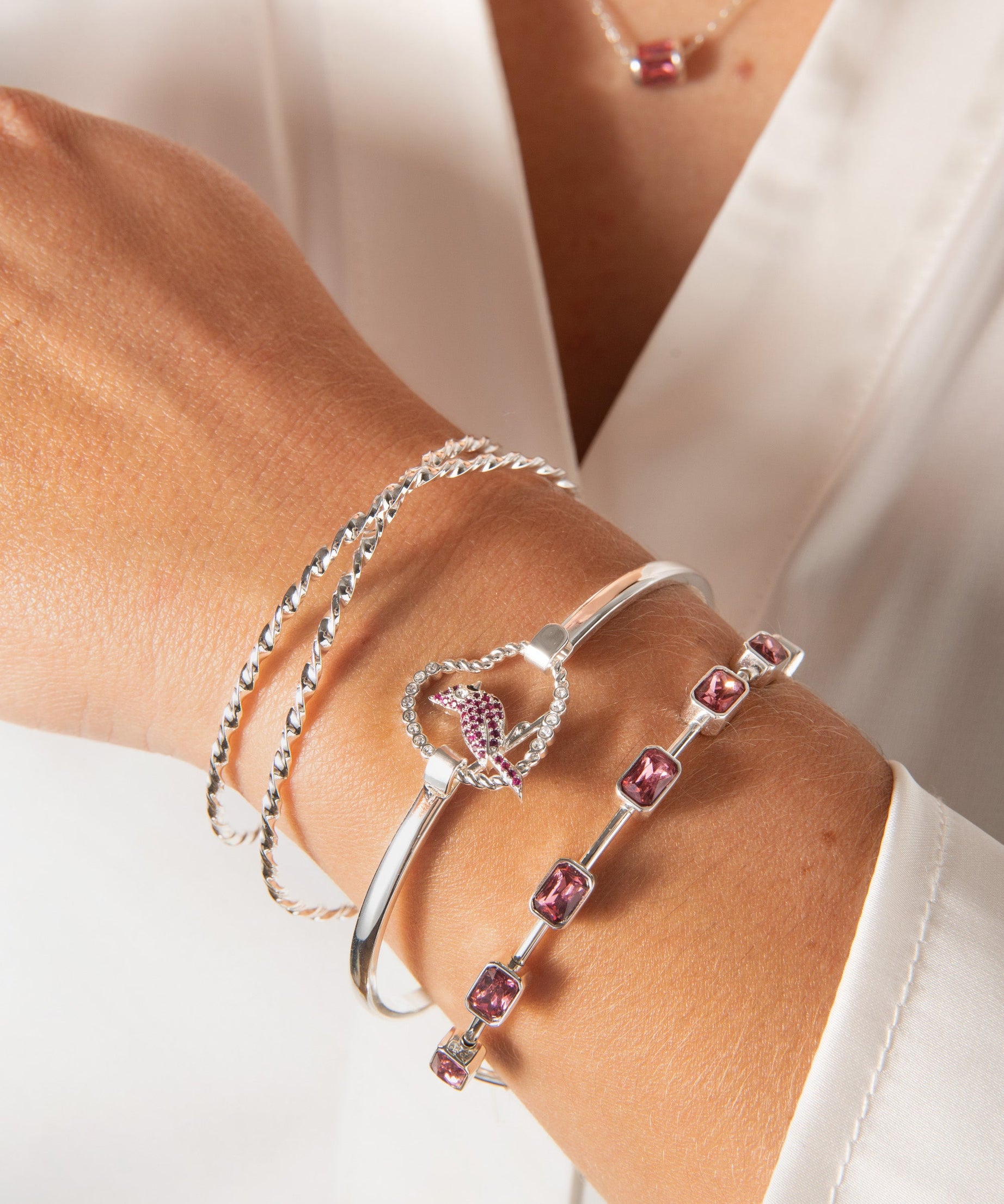 June Birthstone Emerald Cut Bangle