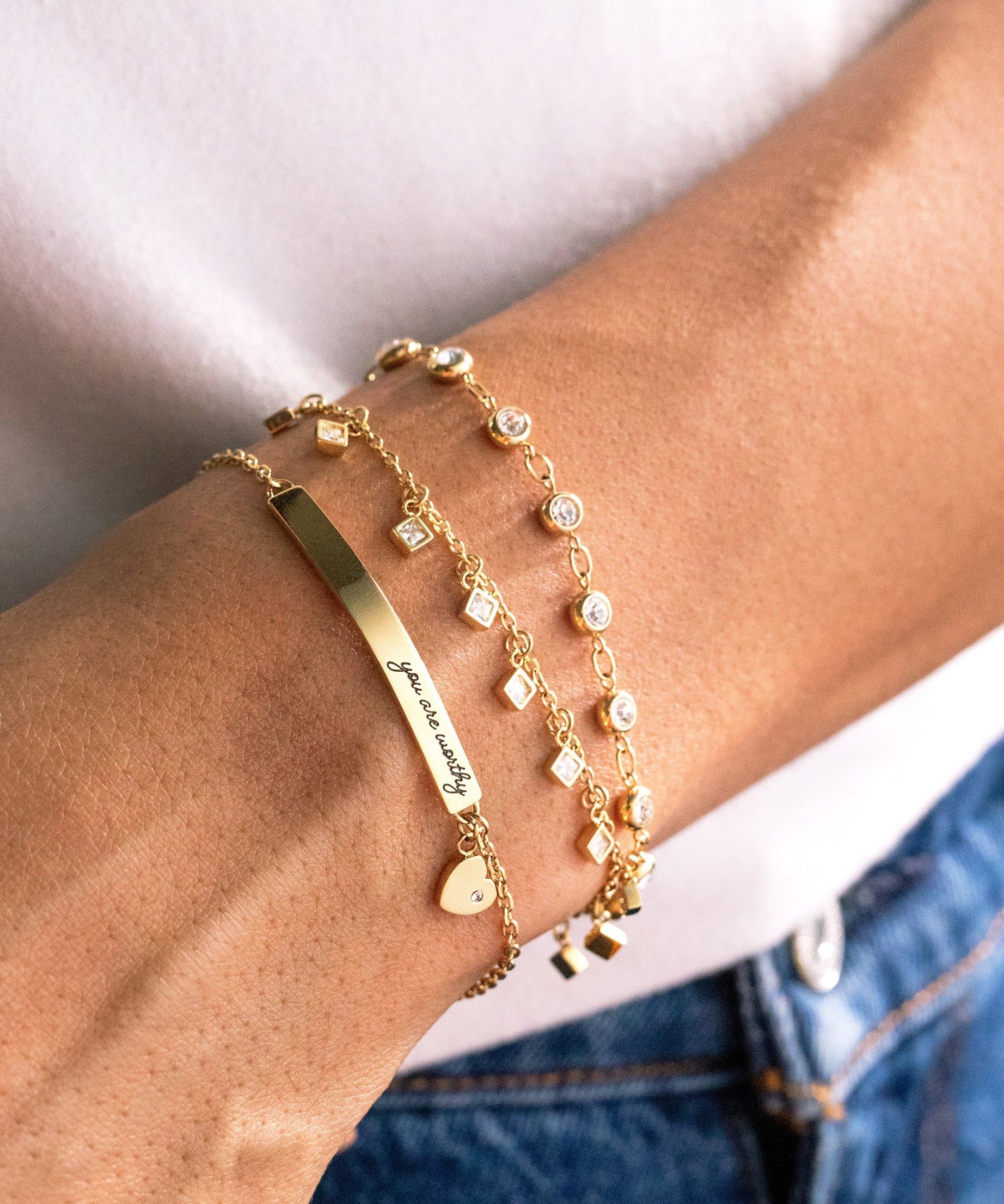 Princess Cut Crystal Bracelet