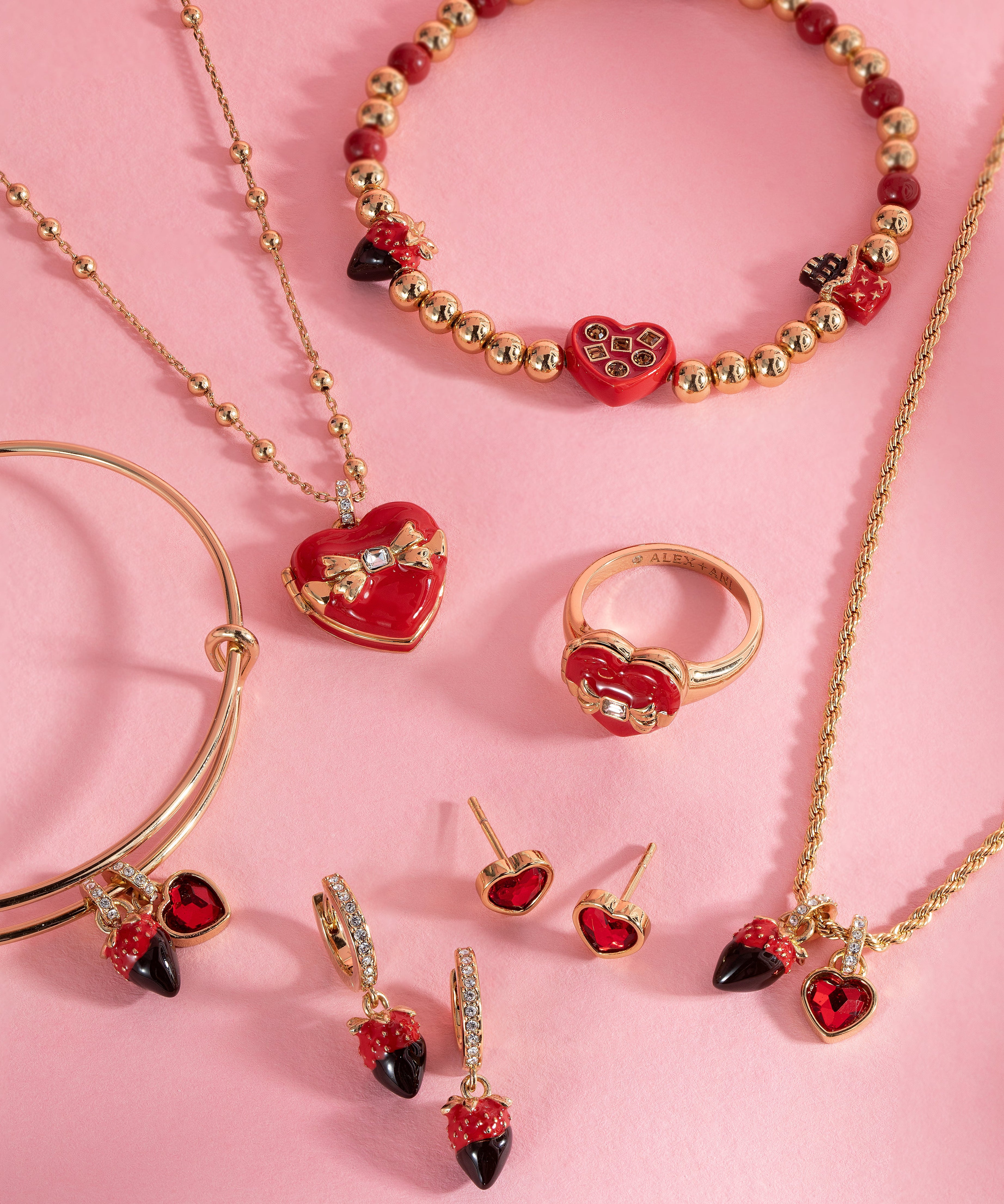 Chocolate-Covered Strawberry Duo Charm Bangle