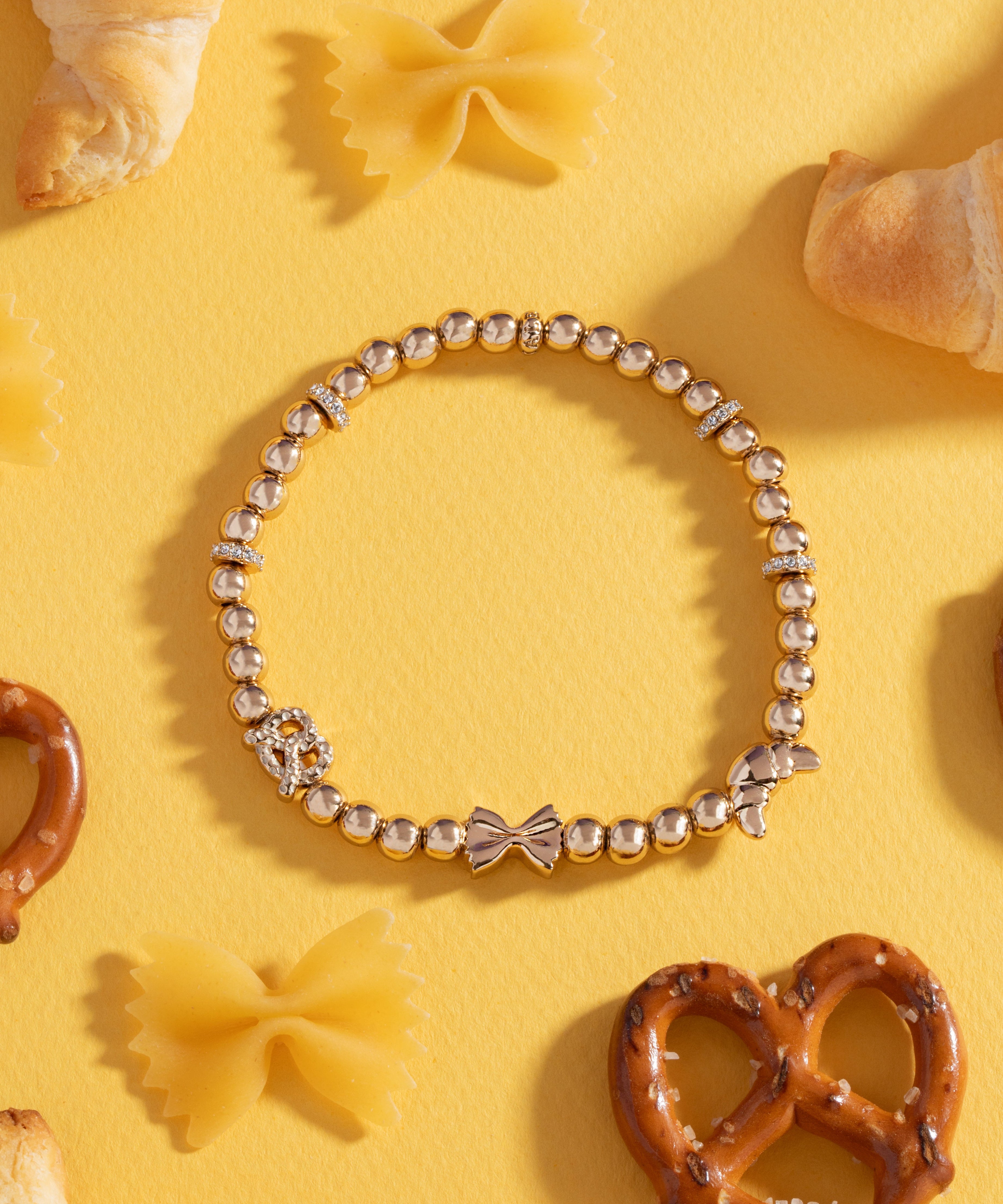'Carbs are My Love Language' Beaded Stretch Bracelet