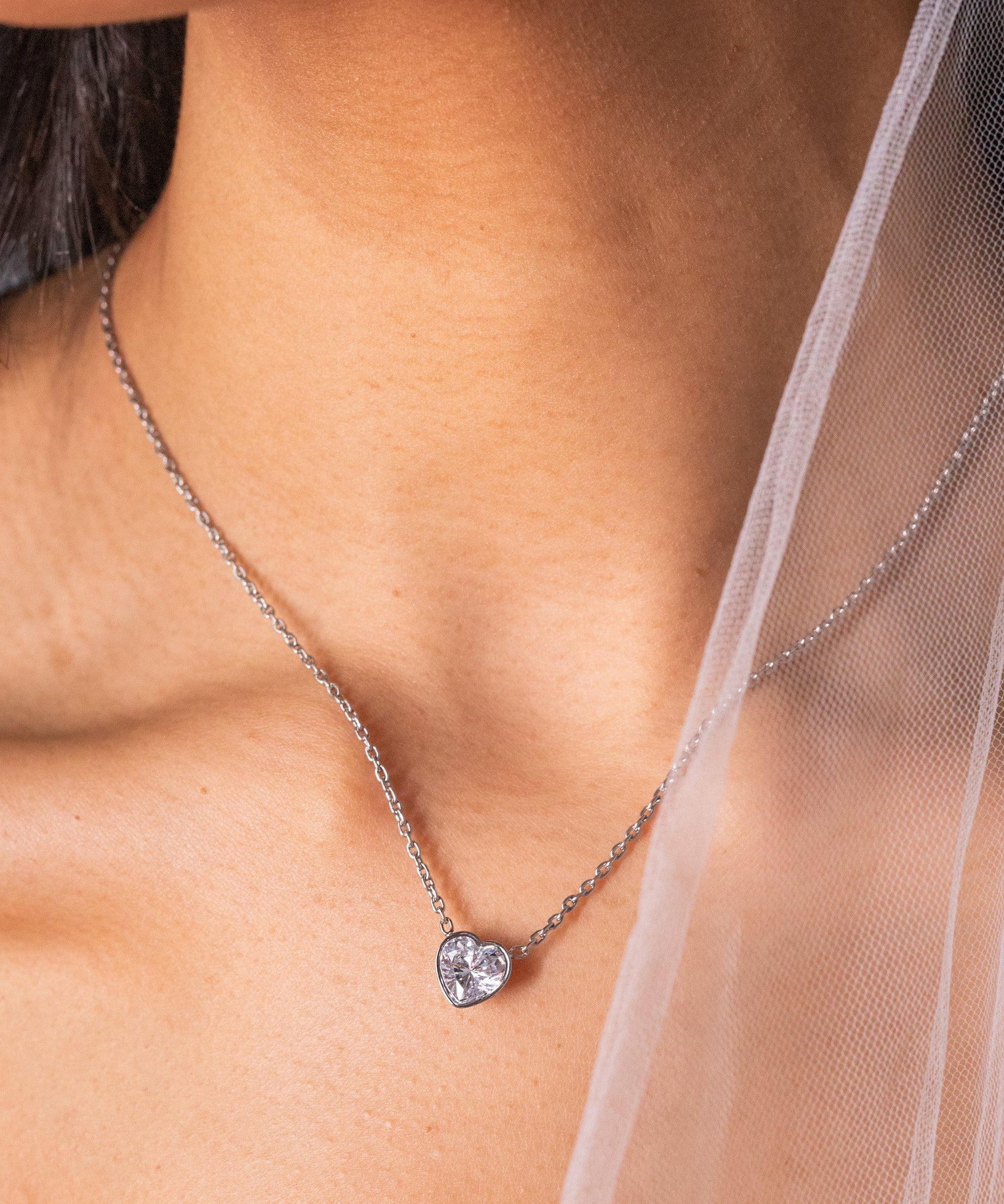 Crystal Heart Pendant Necklace