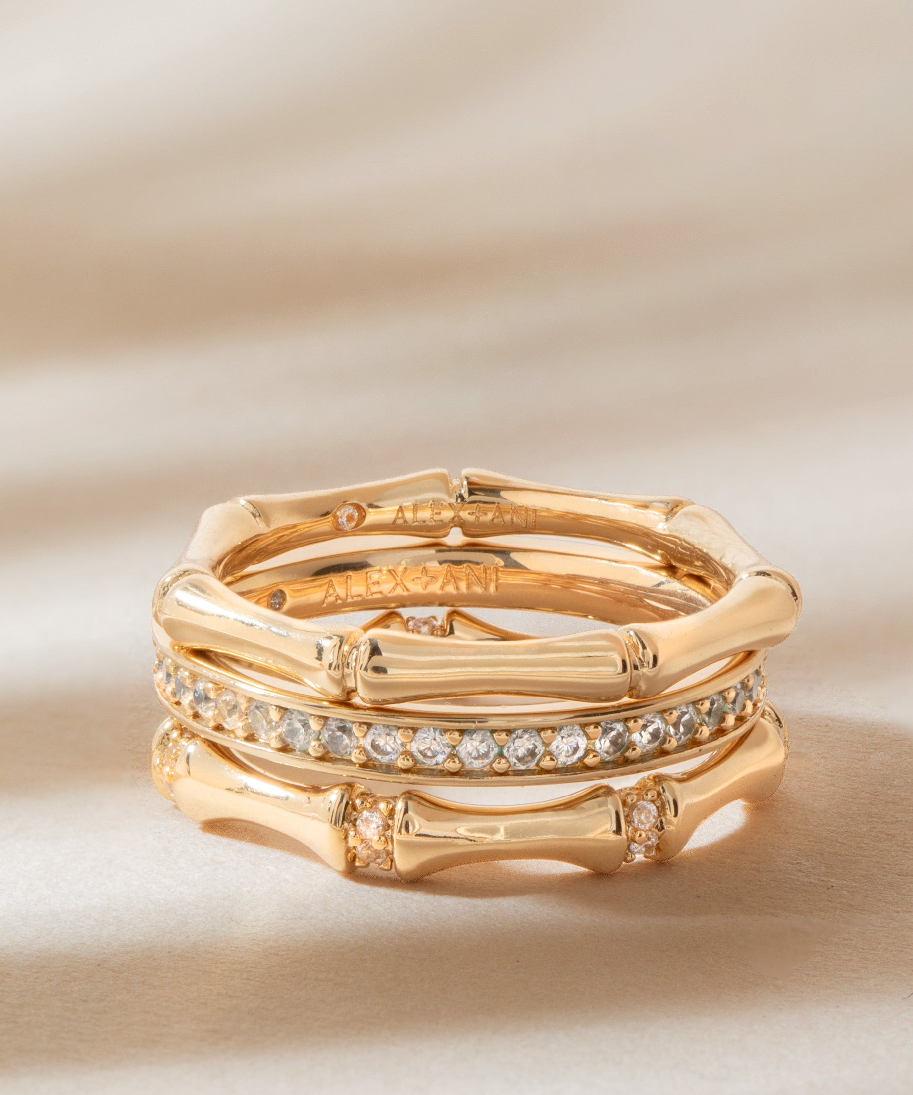 Bamboo Trio Ring Set