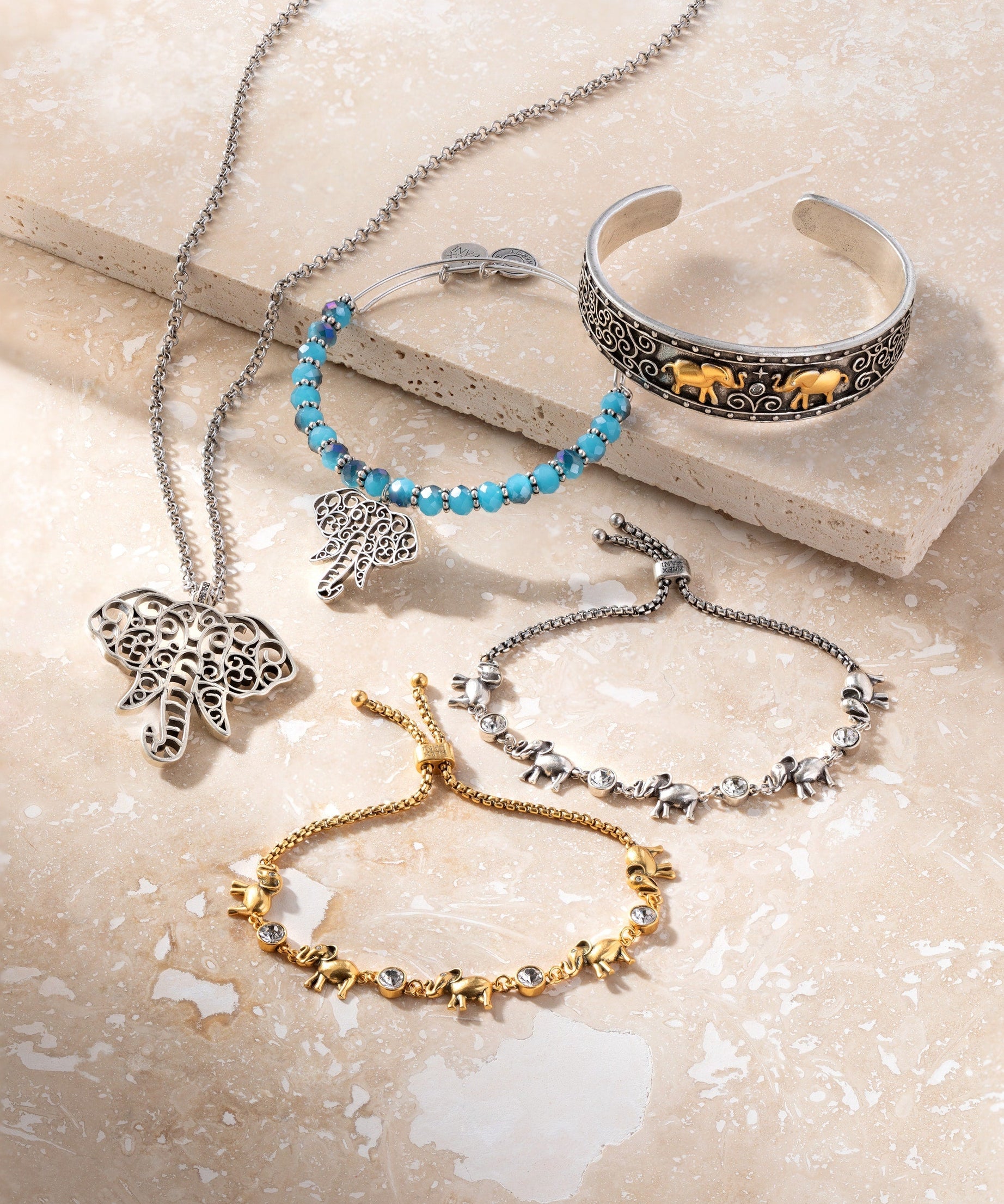 Elephant Crystal Bolo Bracelet