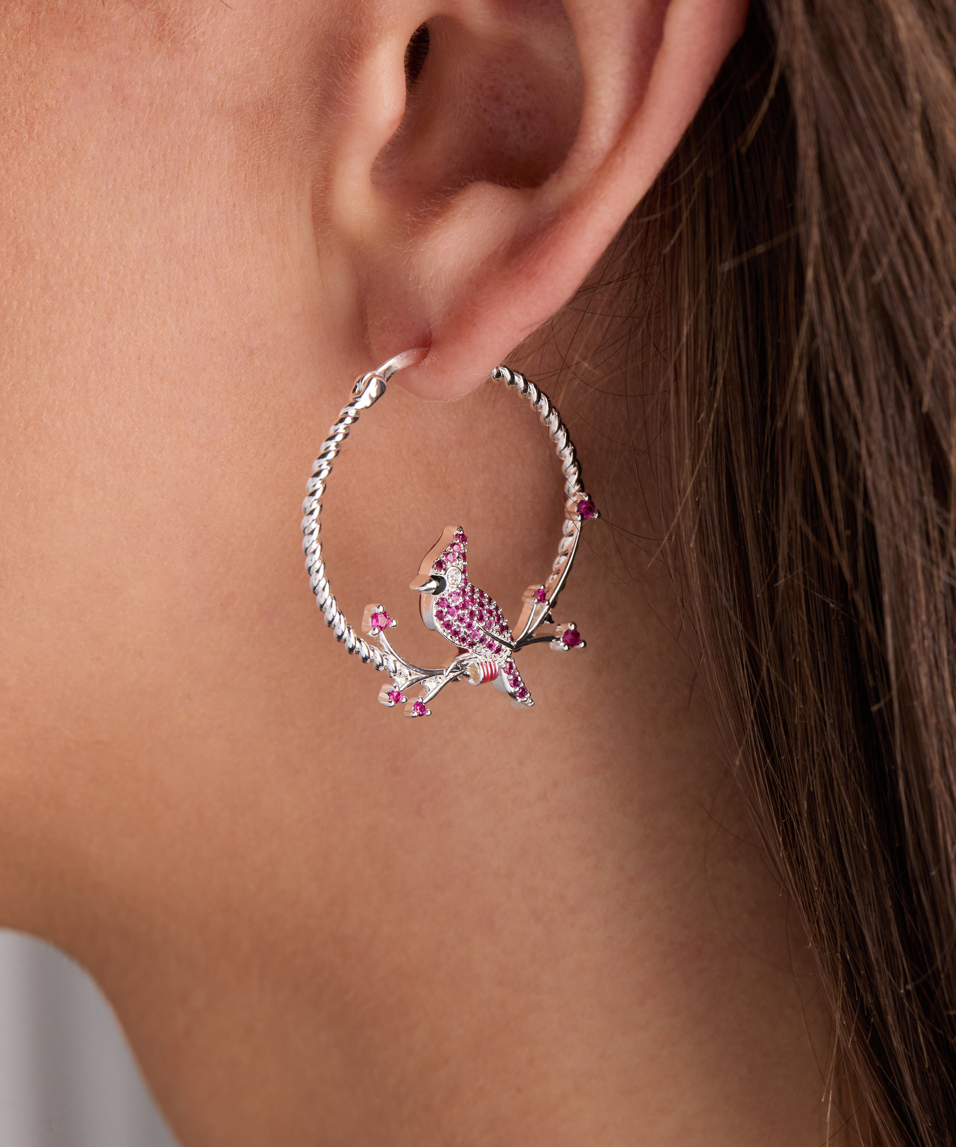 Cardinal Reversible Hoop Earrings