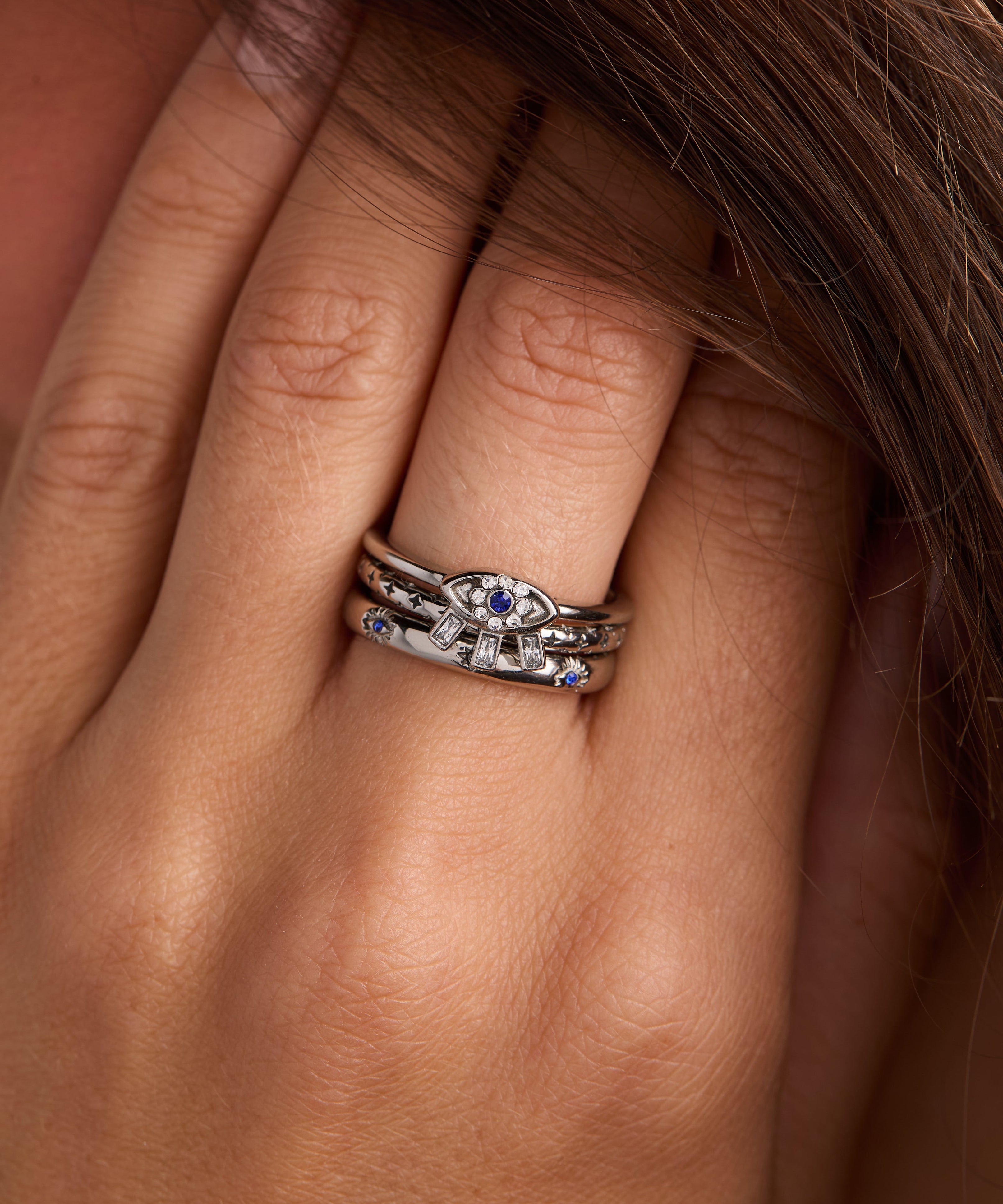 Evil Eye Stacking Ring Set of 3