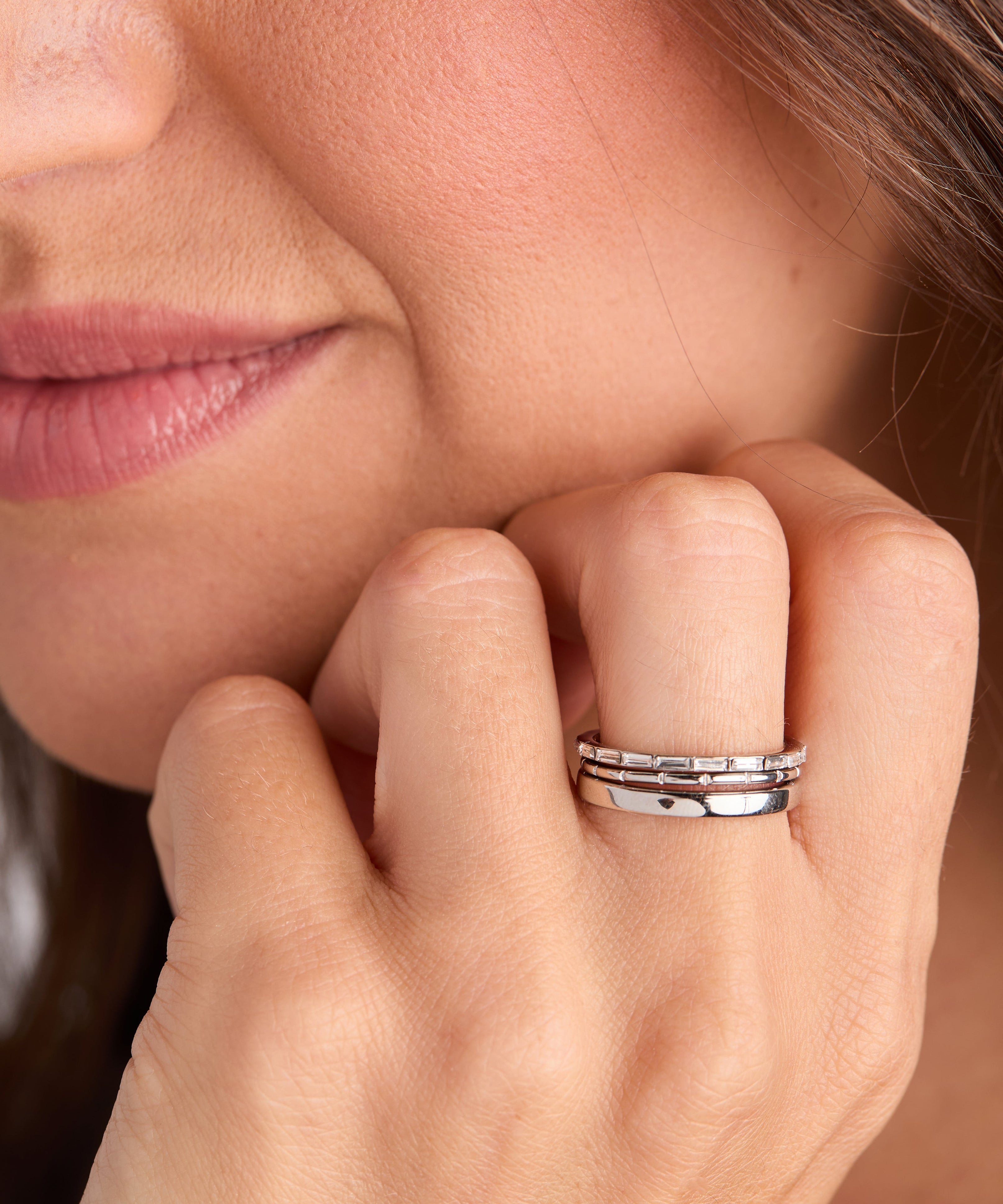Baguette Stacking Ring Set of 3