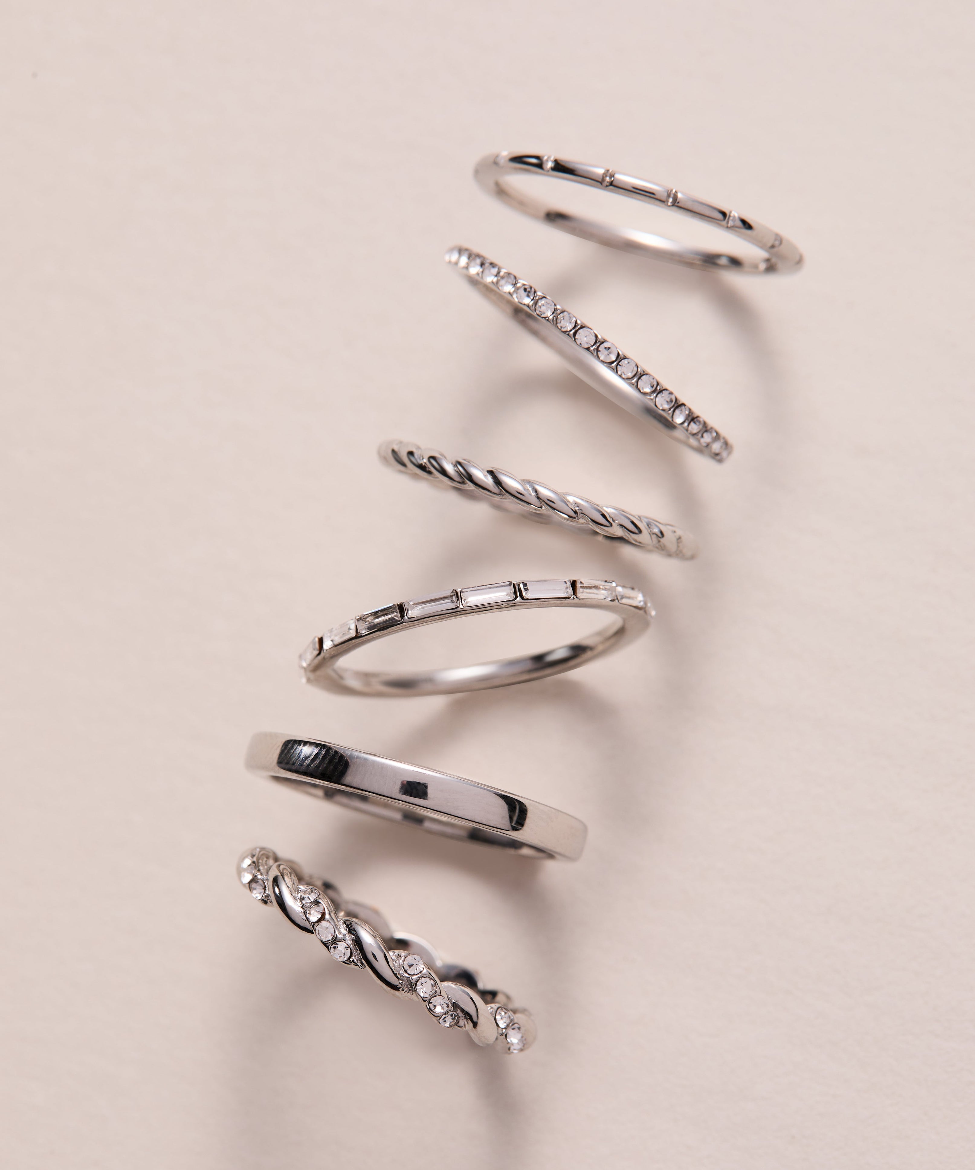 Baguette Stacking Ring Set of 3