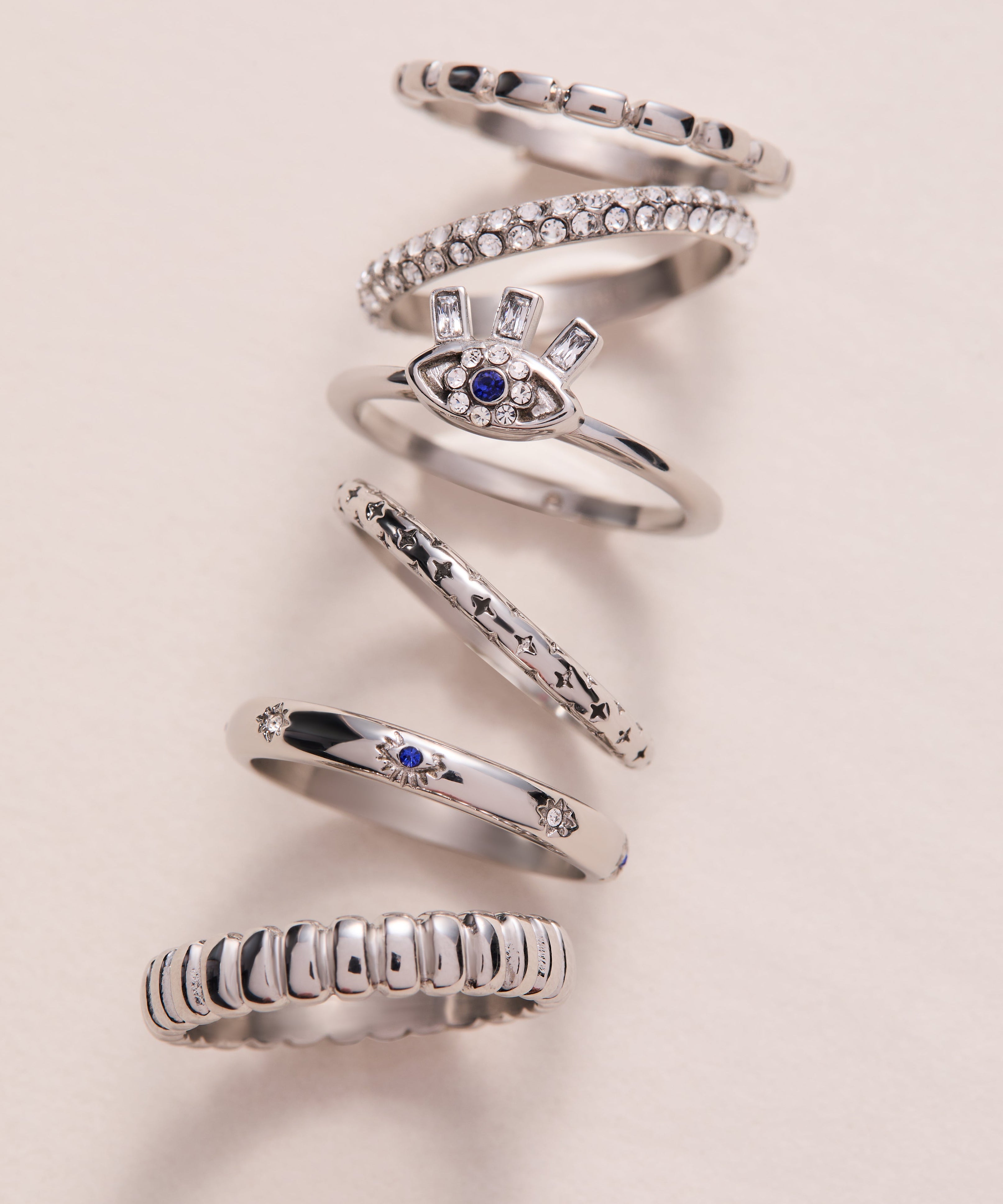 Evil Eye Stacking Ring Set of 3