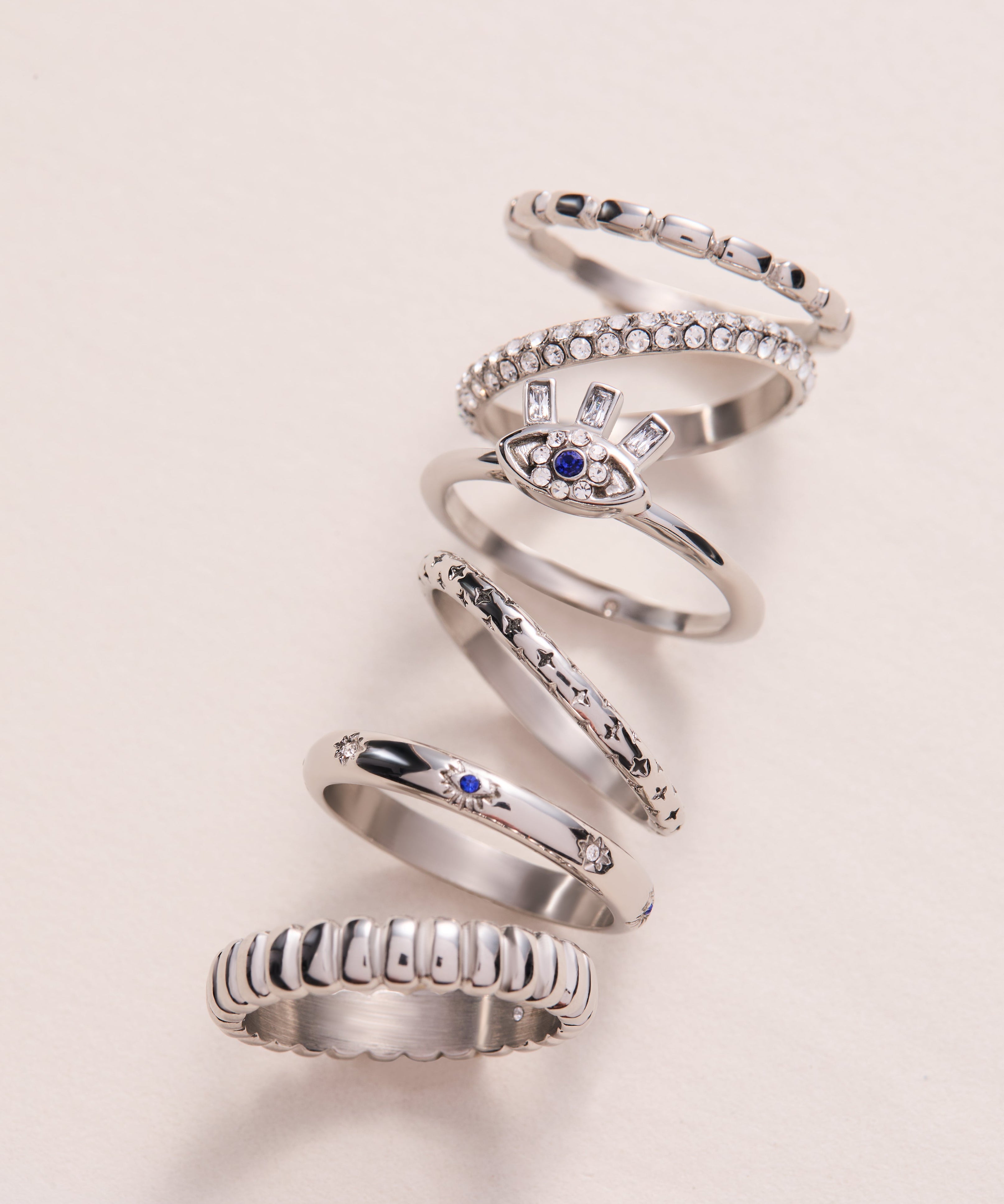 Ribbed Stacking Ring Set of 3