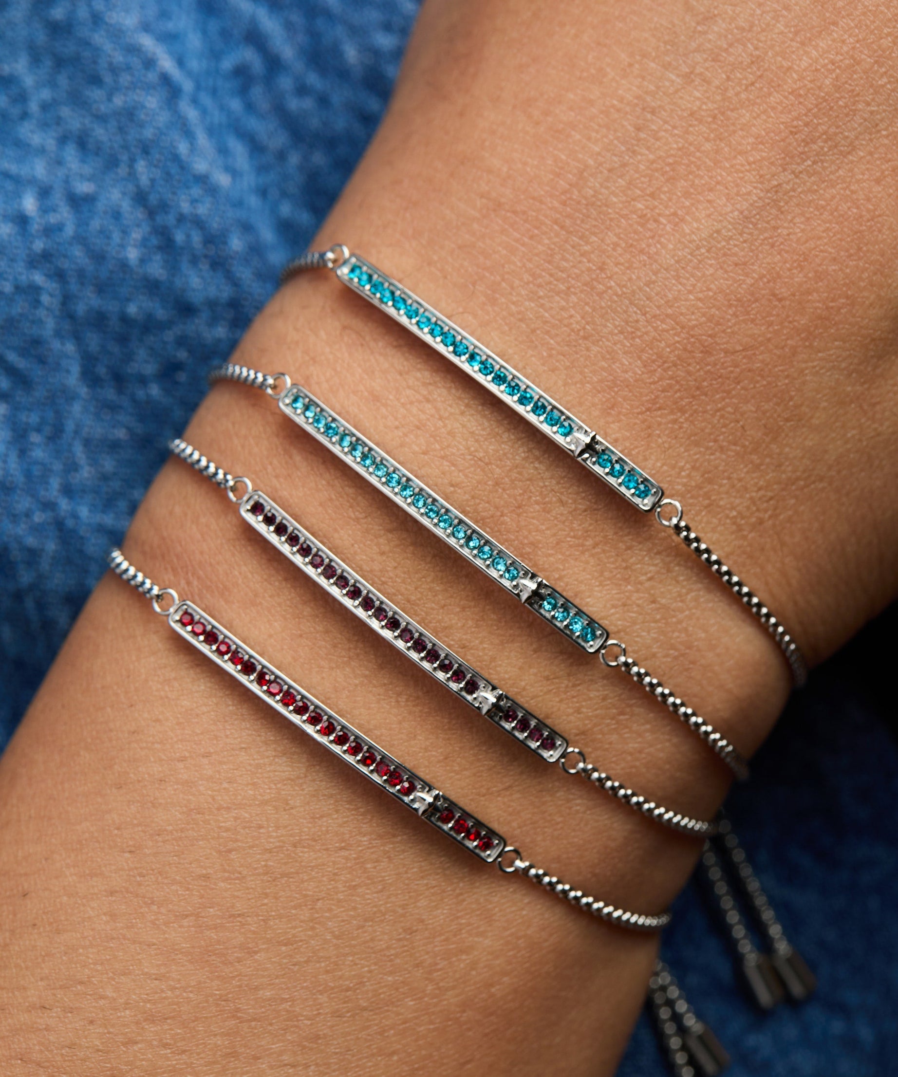 March Everyday Birthstone Pave Bolo Bracelet