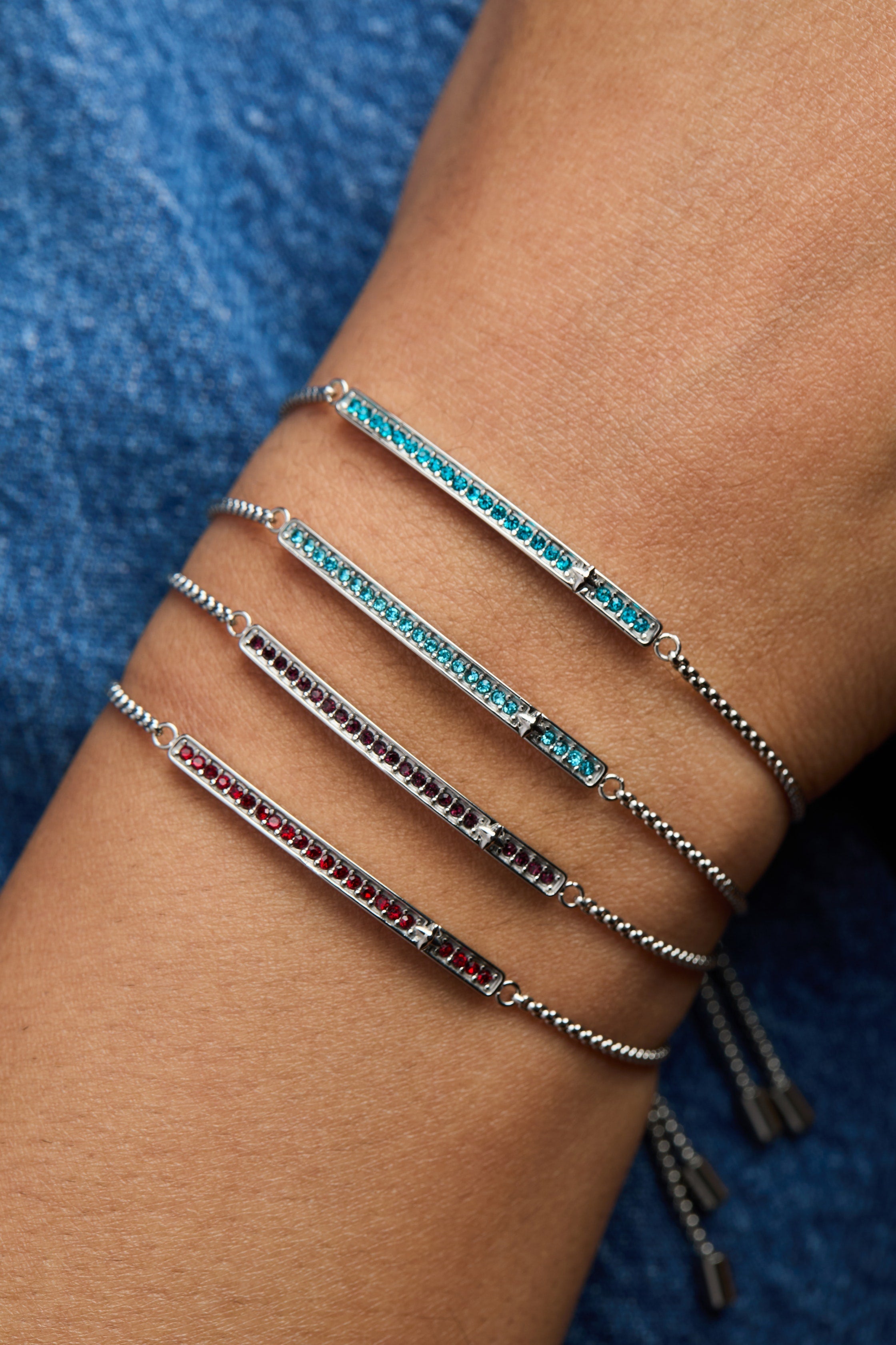January Everyday Birthstone Pave Bolo Bracelet