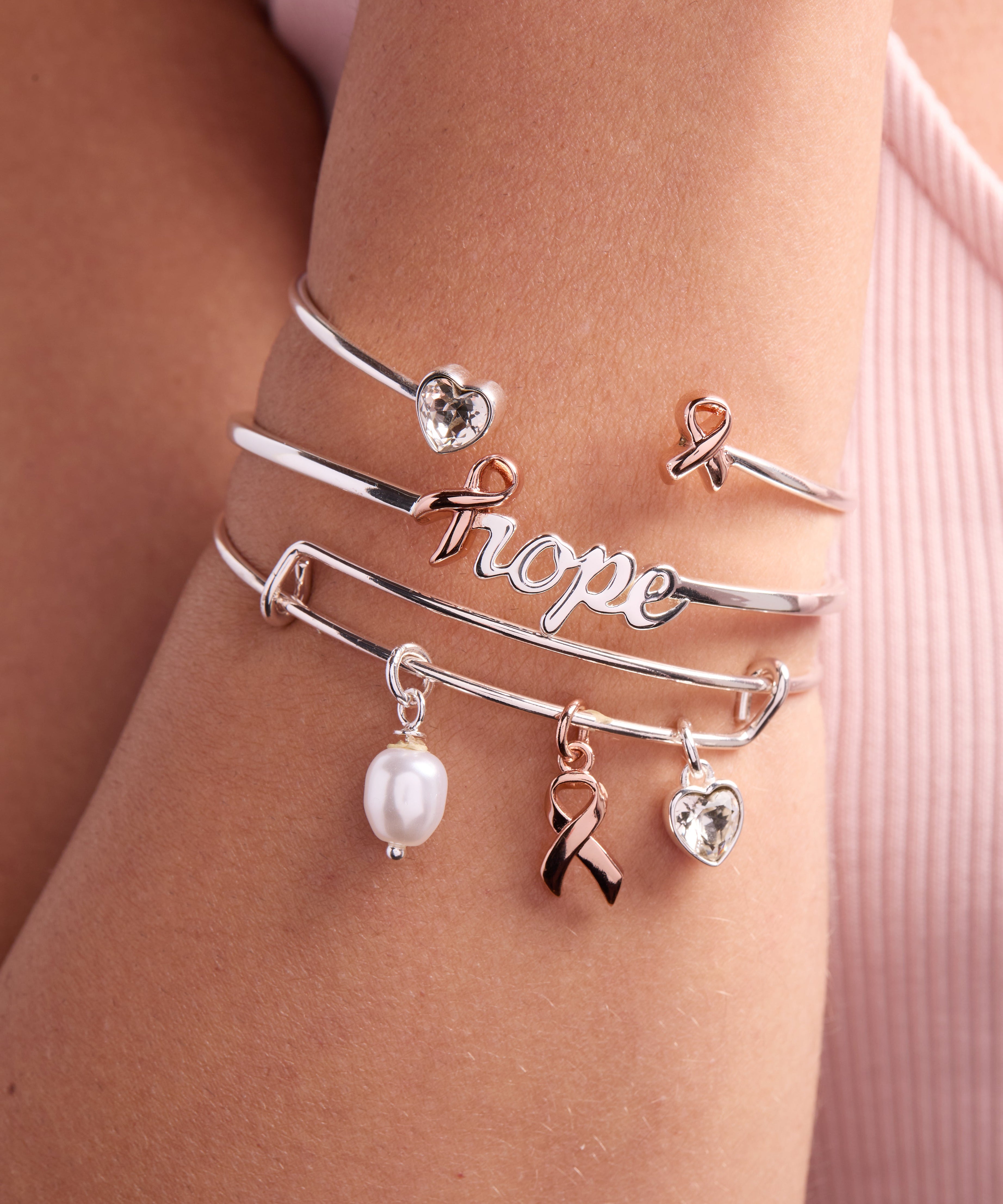 Breast Cancer Awareness Pink Ribbon Flex Cuff