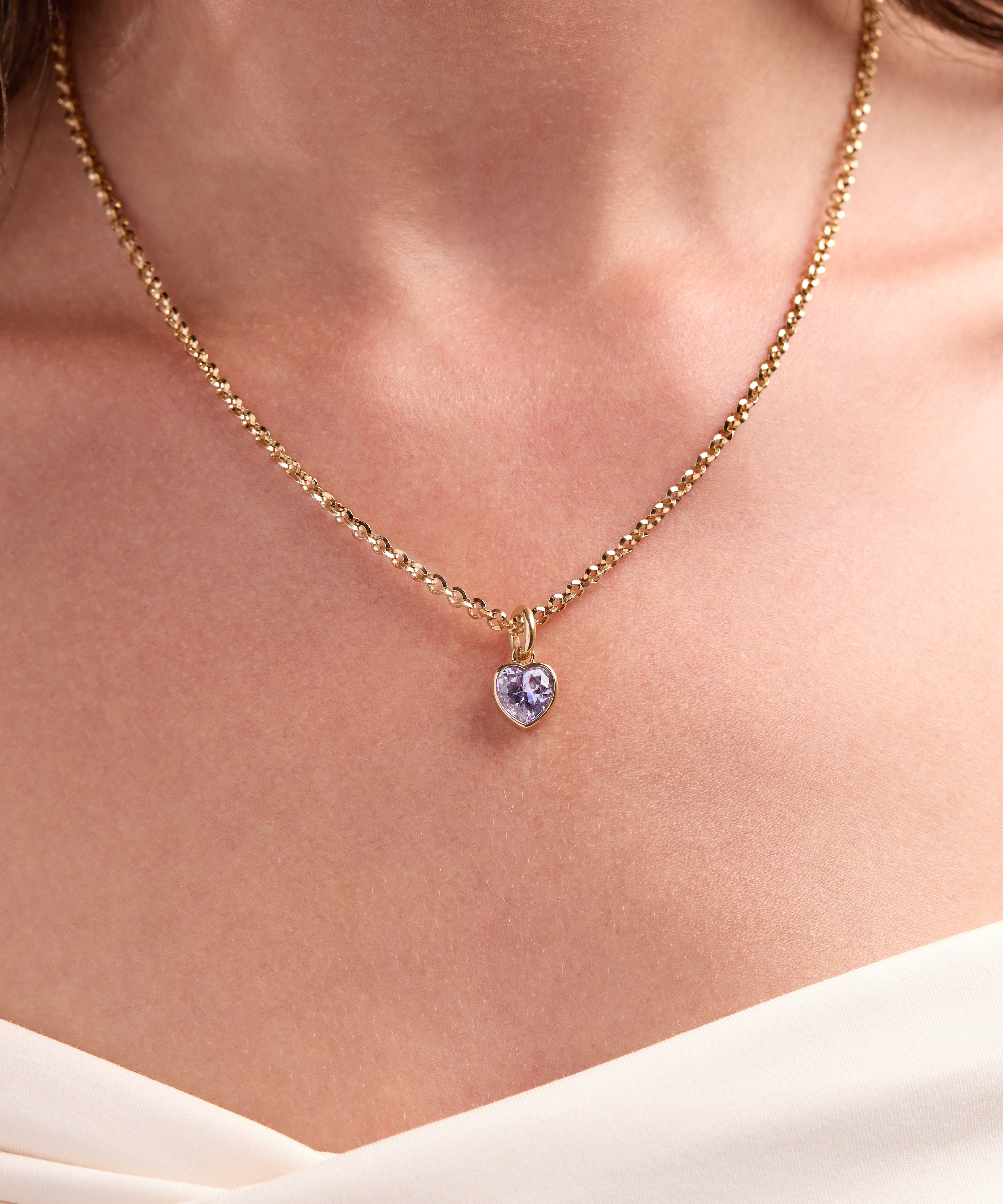 June 'Luck' Heart Birthstone Charm