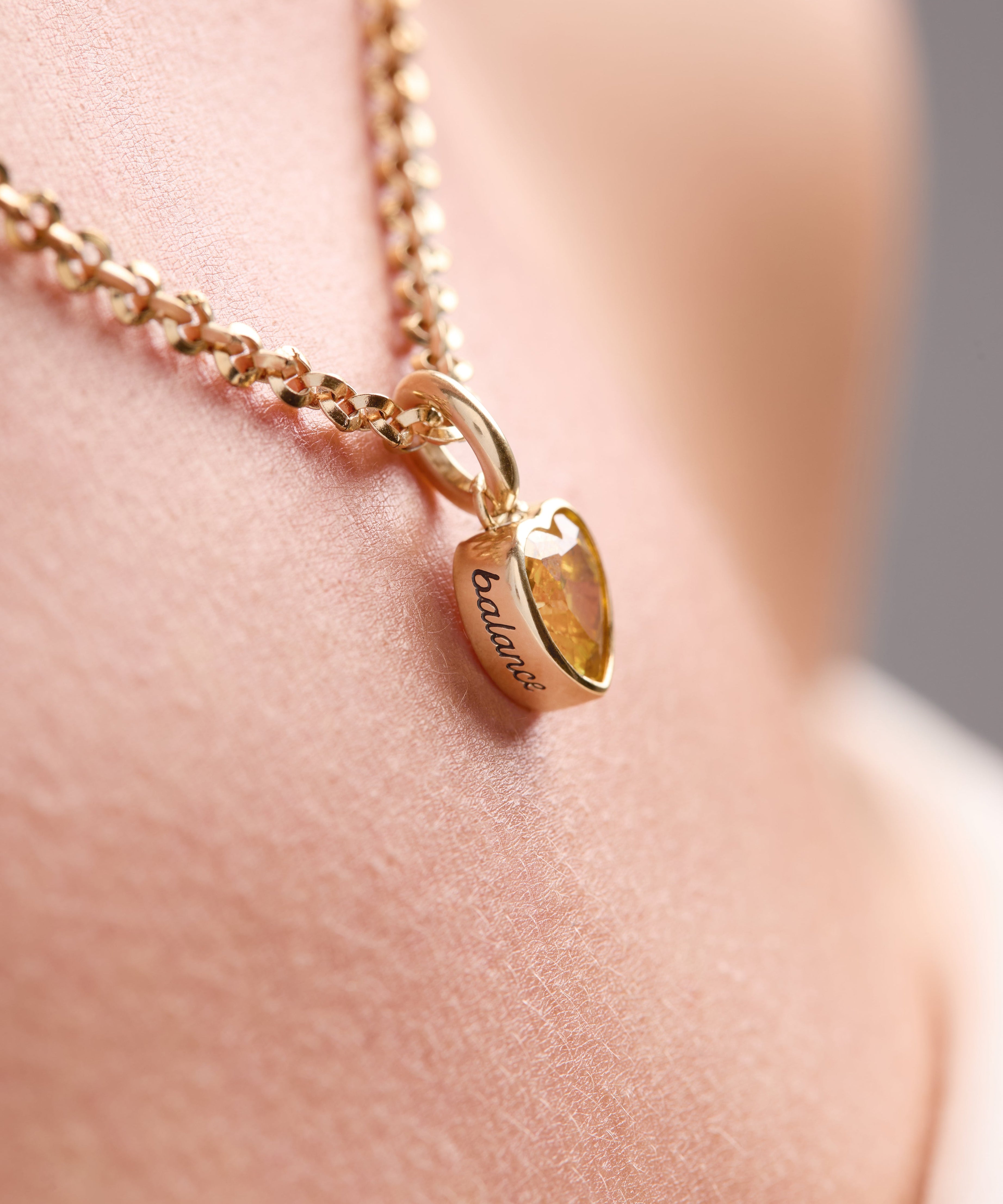 November 'Balance' Heart Birthstone Charm