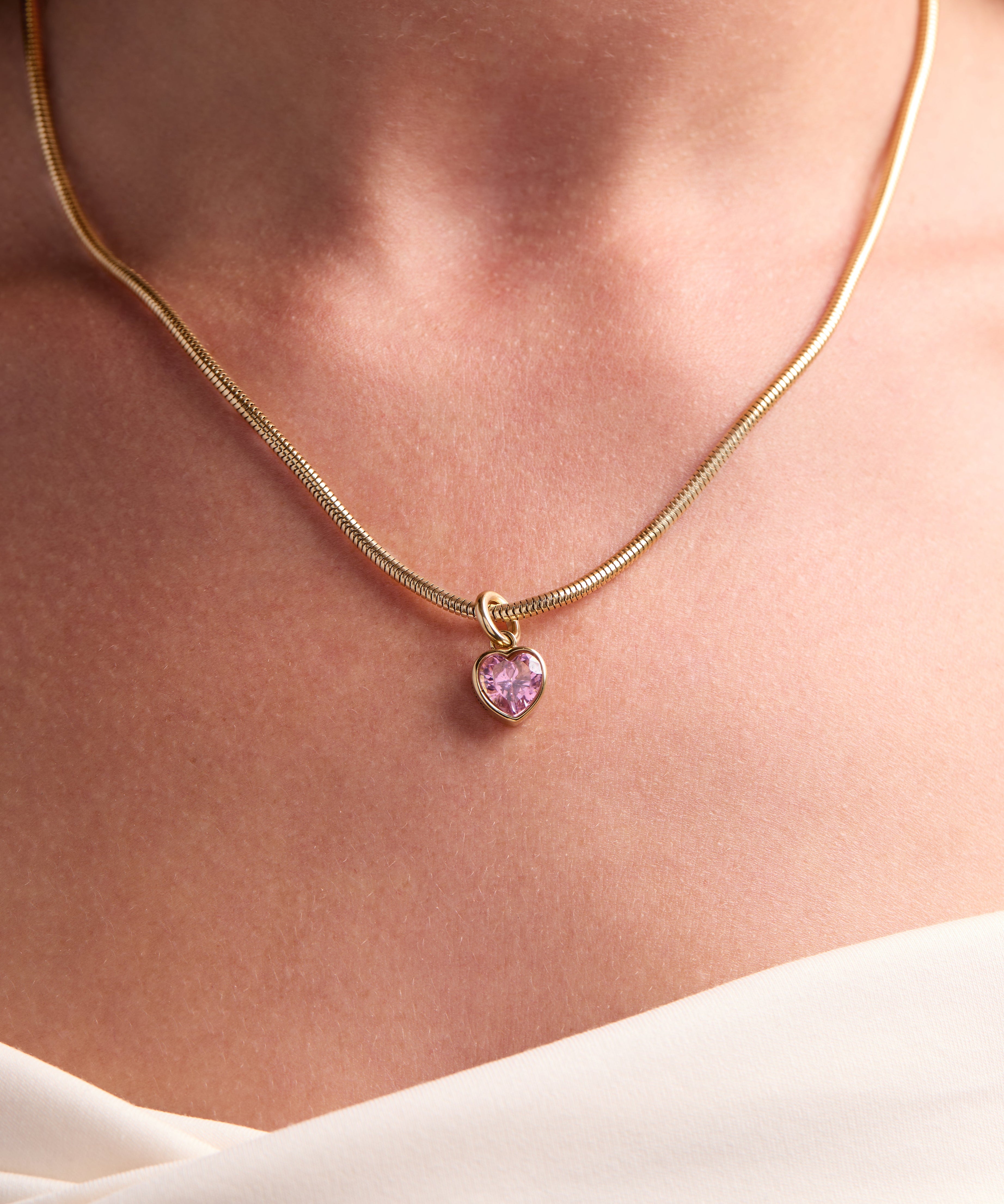 October 'Serenity' Heart Birthstone Charm