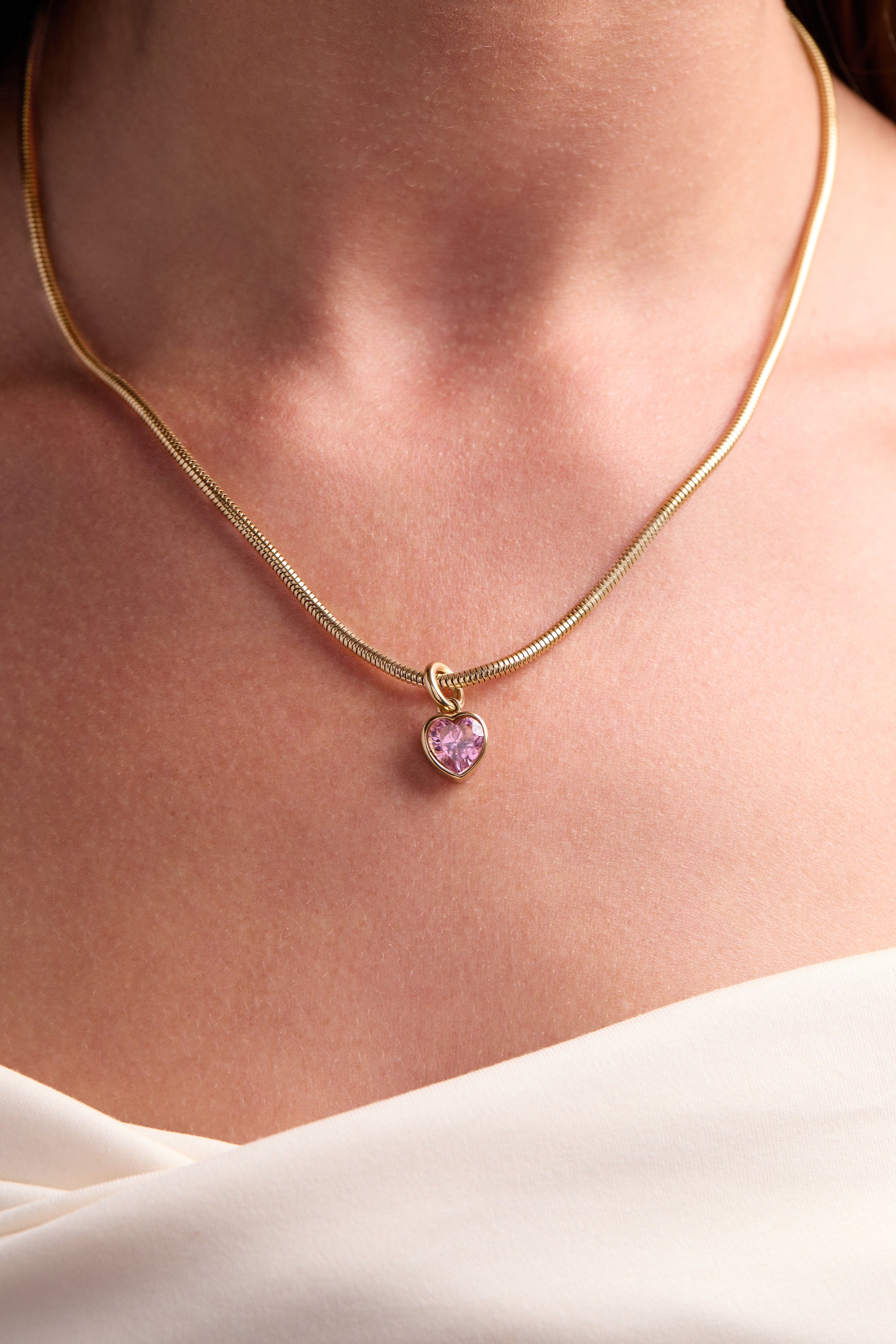 October 'Serenity' Heart Birthstone Charm