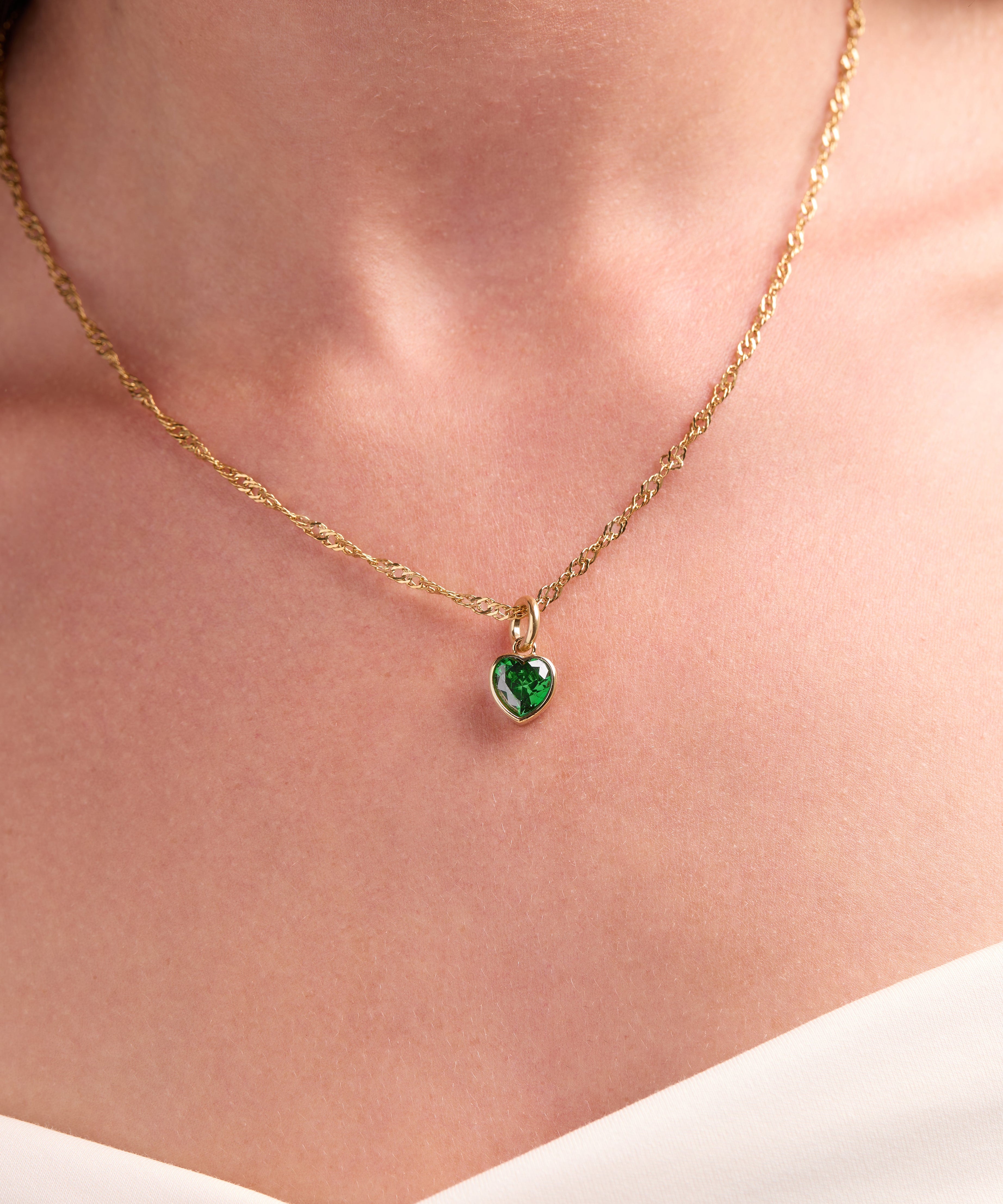 May 'Hope' Heart Birthstone Charm