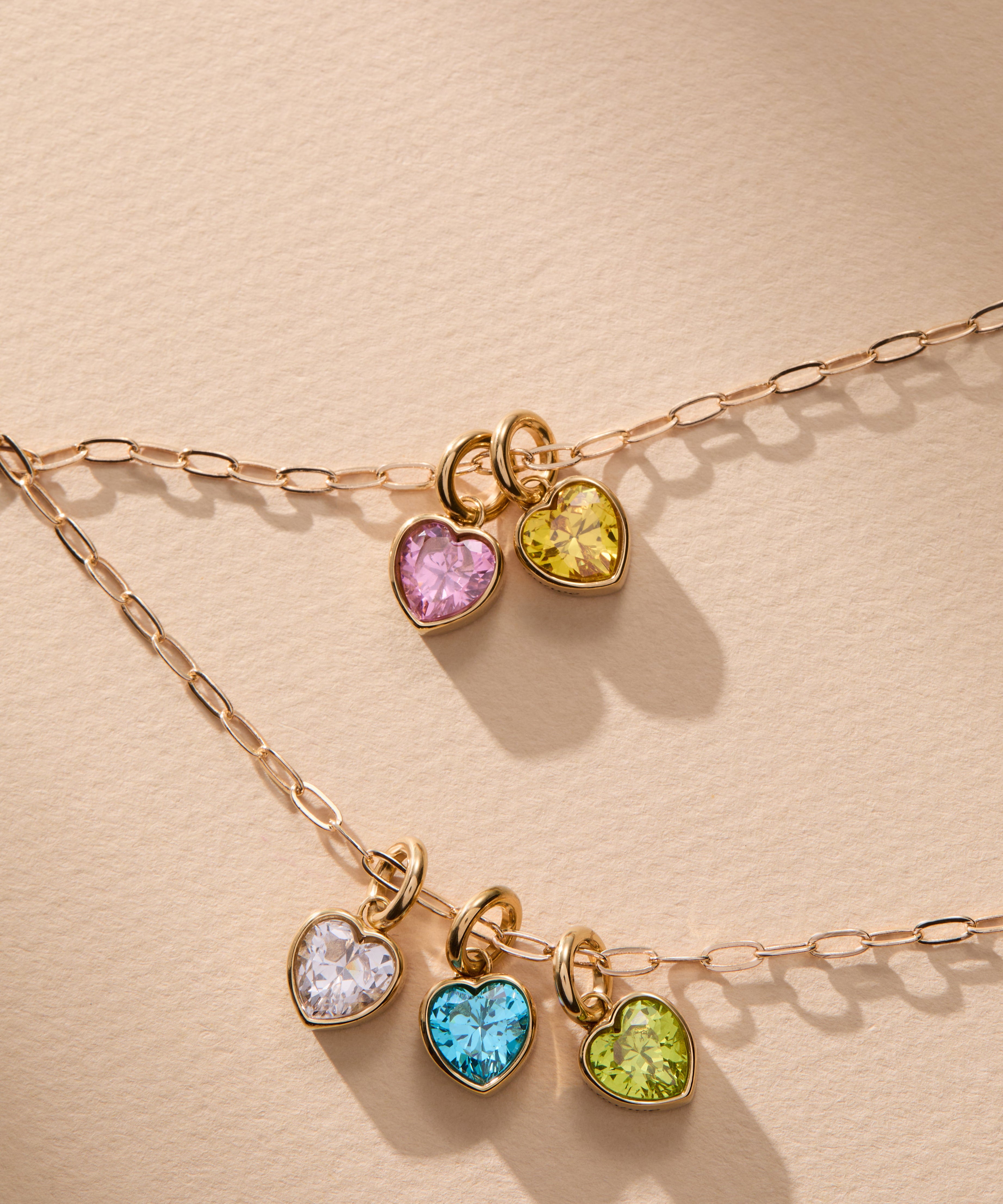 October 'Serenity' Heart Birthstone Charm