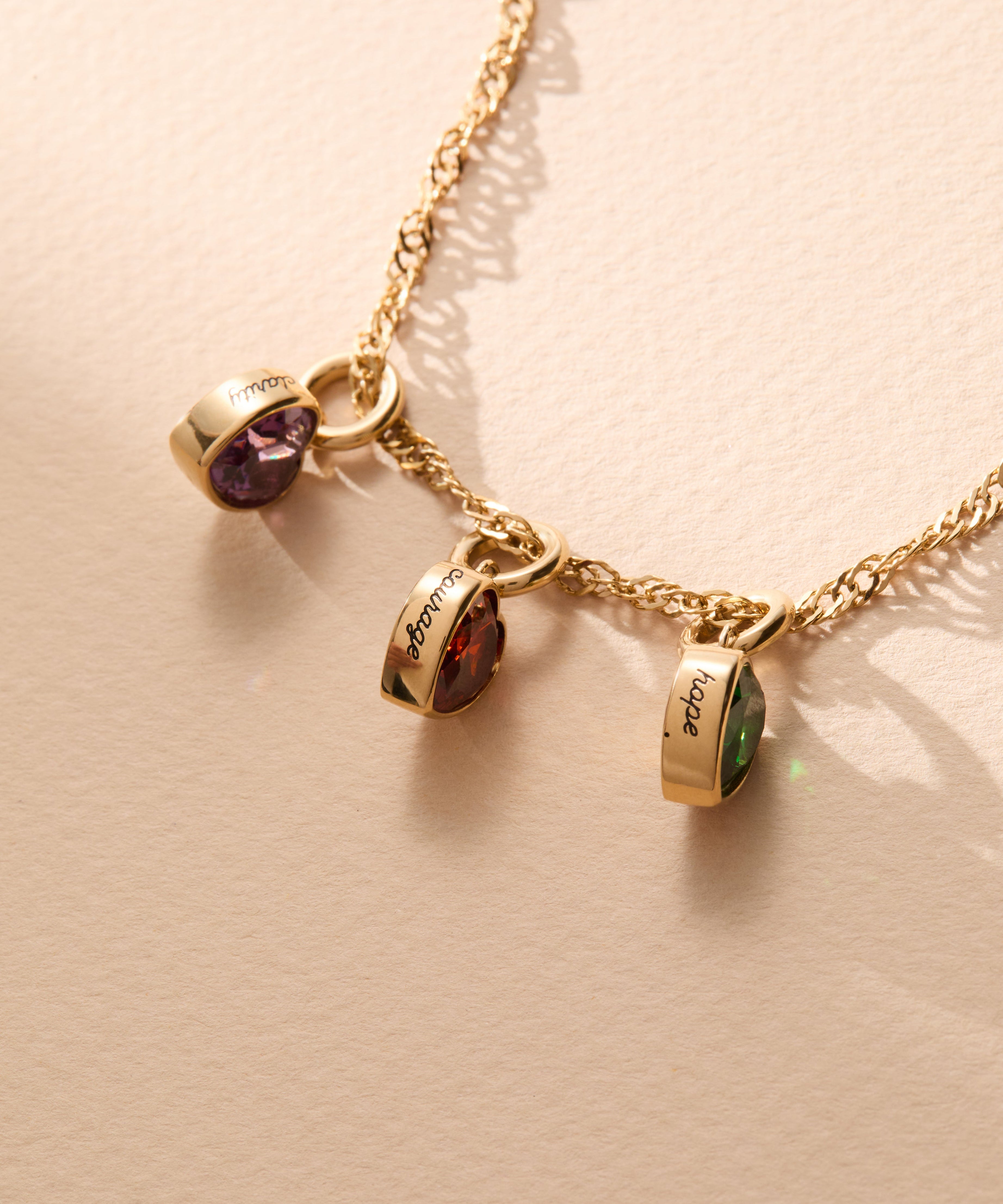 January 'Courage' Heart Birthstone Charm