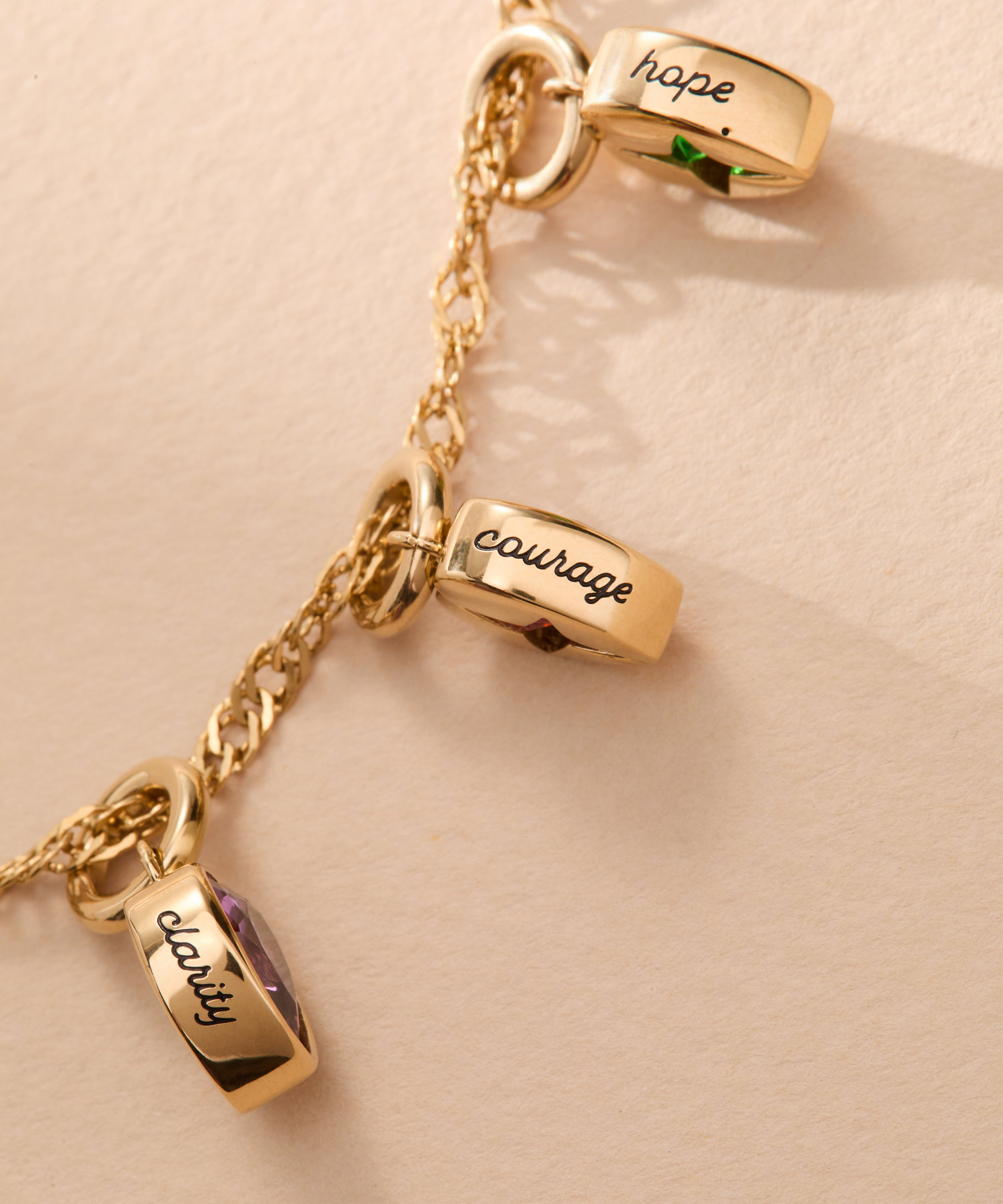 May 'Hope' Heart Birthstone Charm