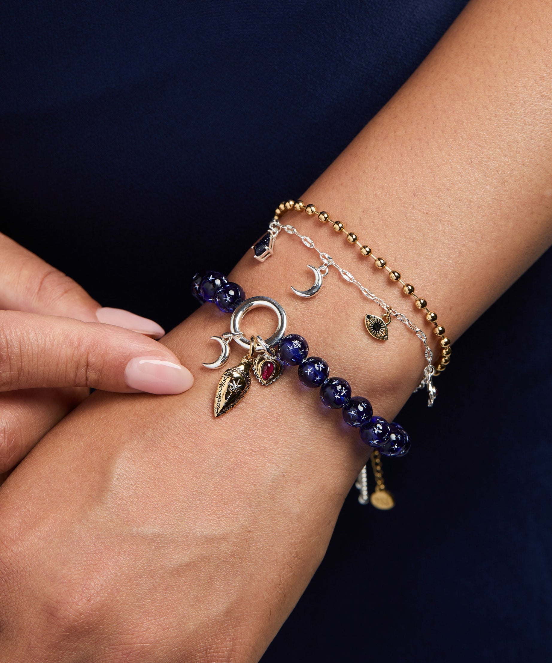 Moon Magic 2 Row Charm Bracelet