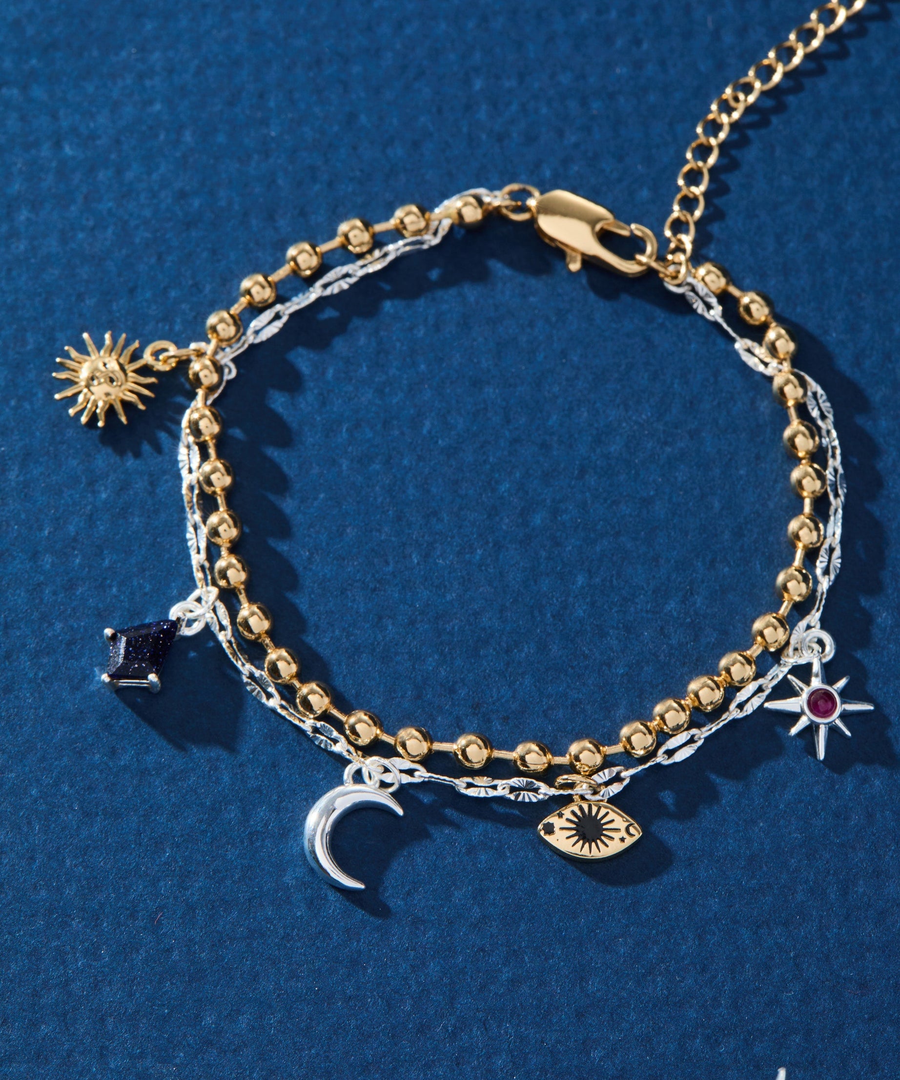 Moon Magic 2 Row Charm Bracelet