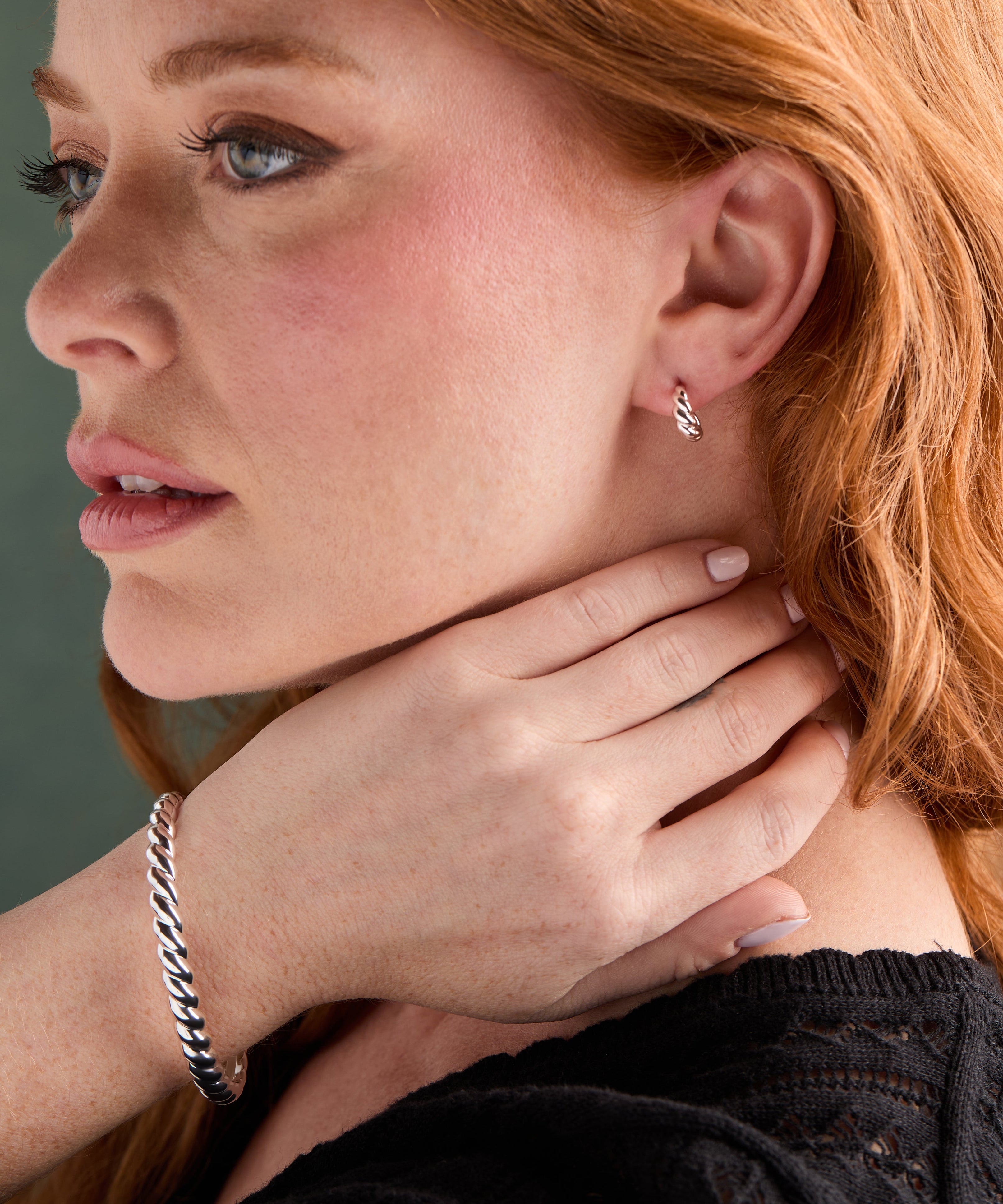 Puffy Rope Textured Huggie Hoop Earring