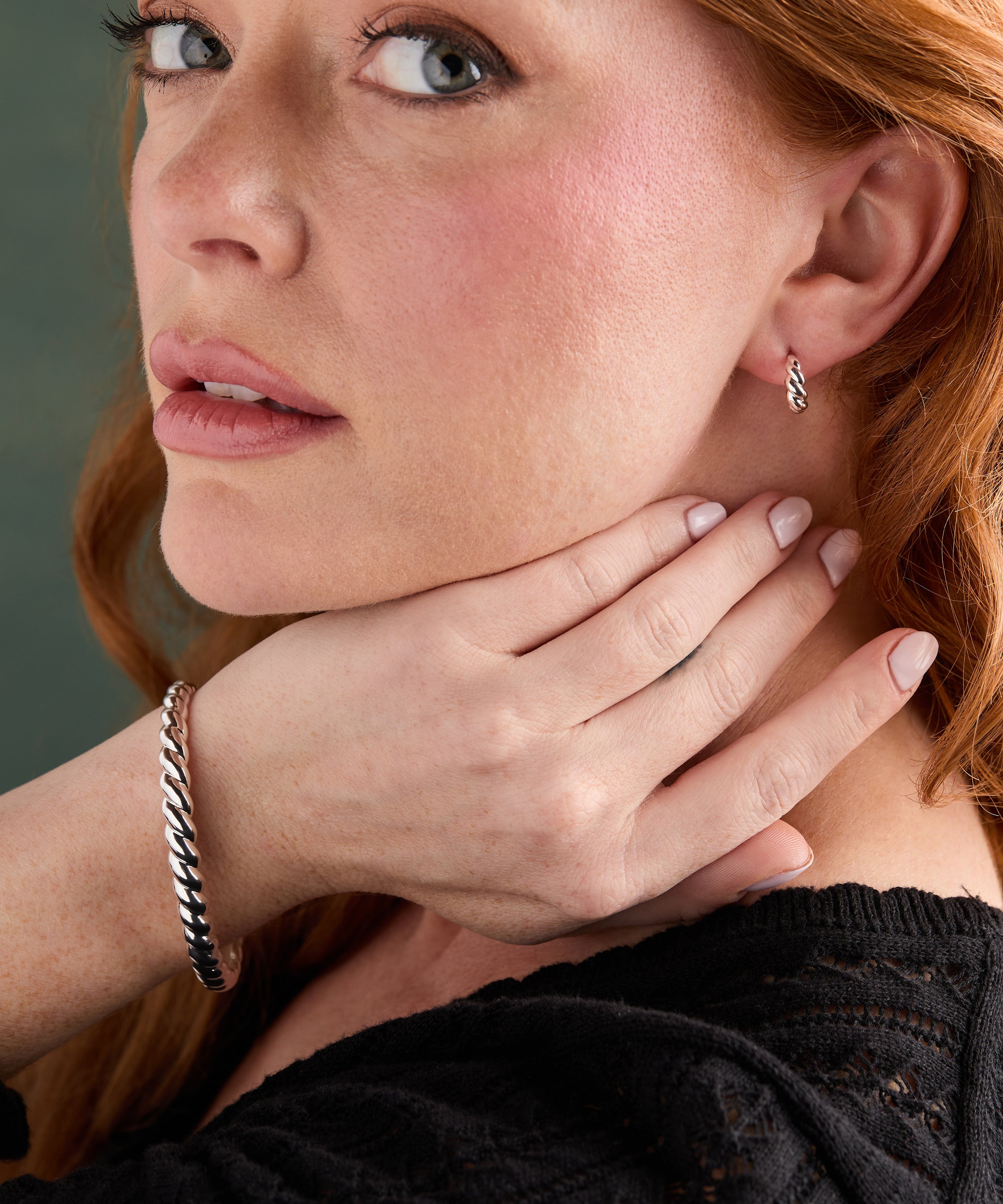 Puffy Rope Textured Huggie Hoop Earring