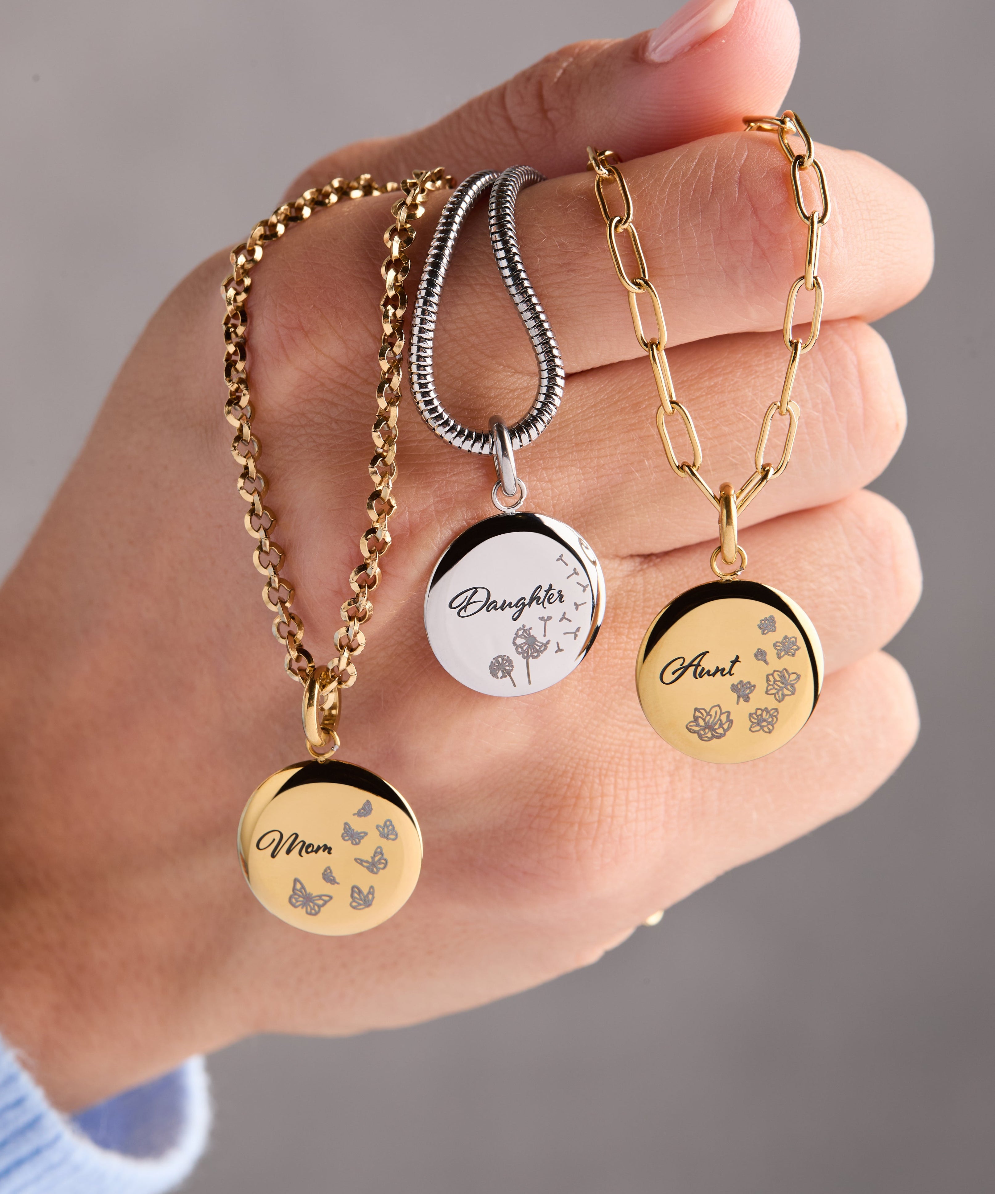 Mom Butterfly Disc Charm