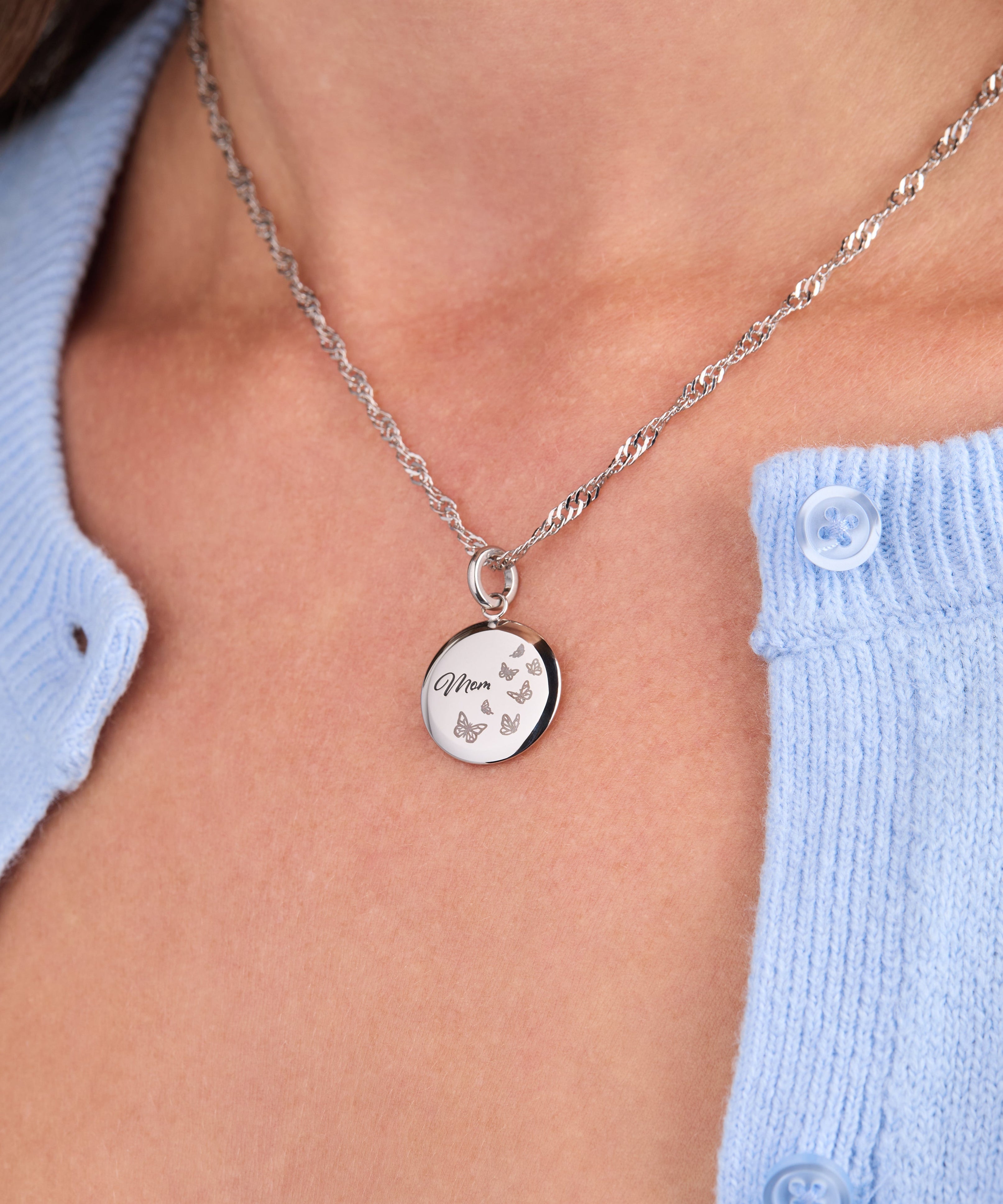 Mom Butterfly Disc Charm