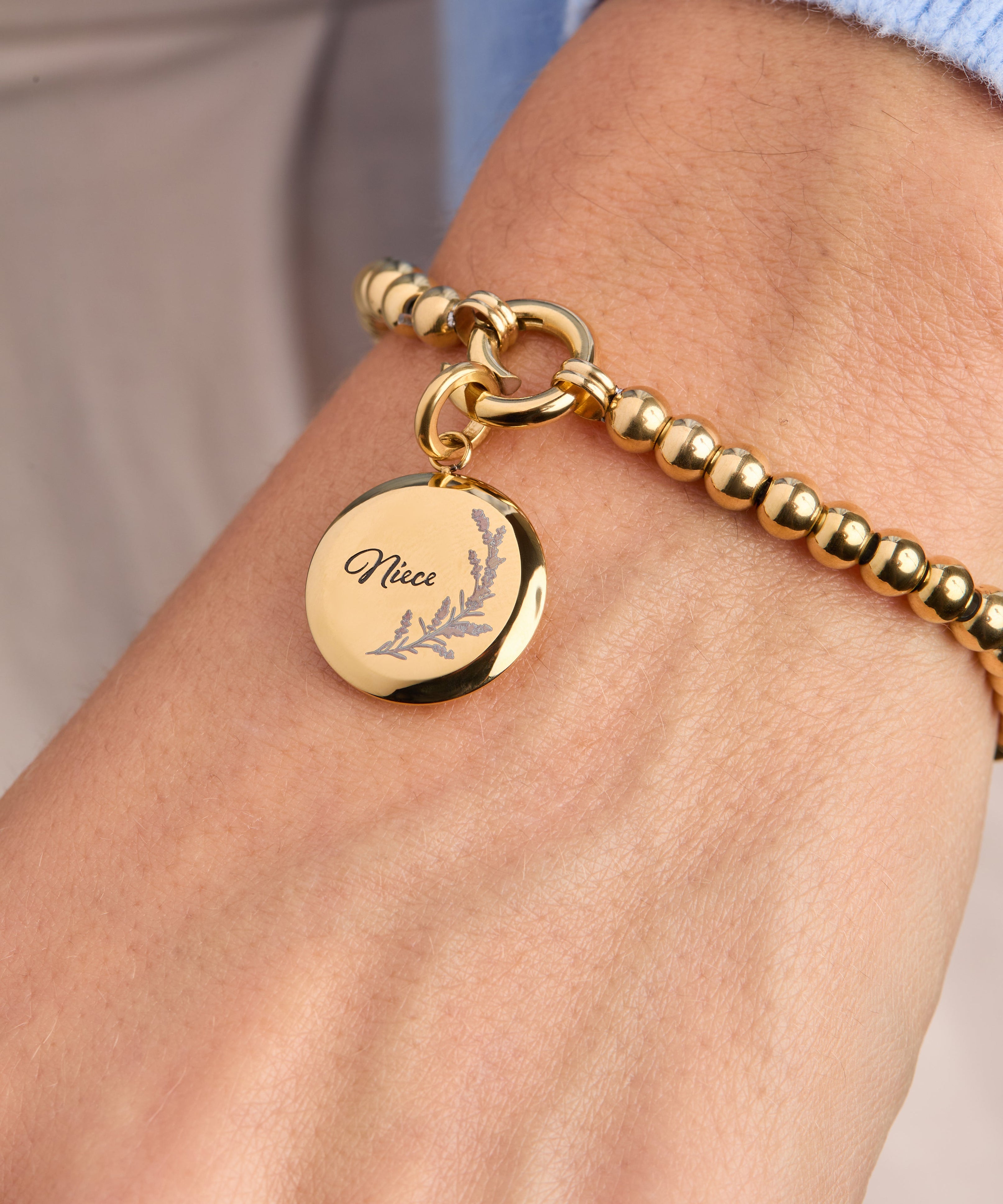 Niece Lavender Disc Charm