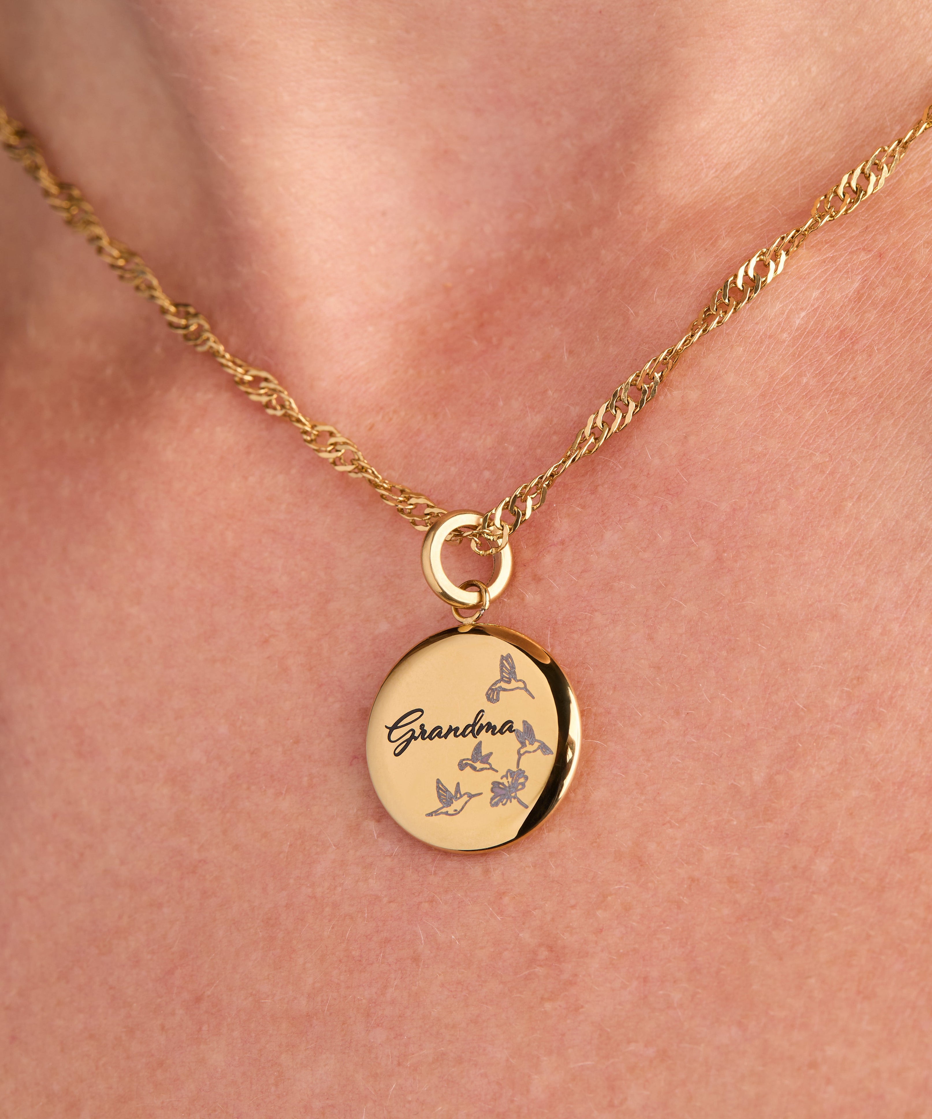 Grandma Hummingbird Disc Charm