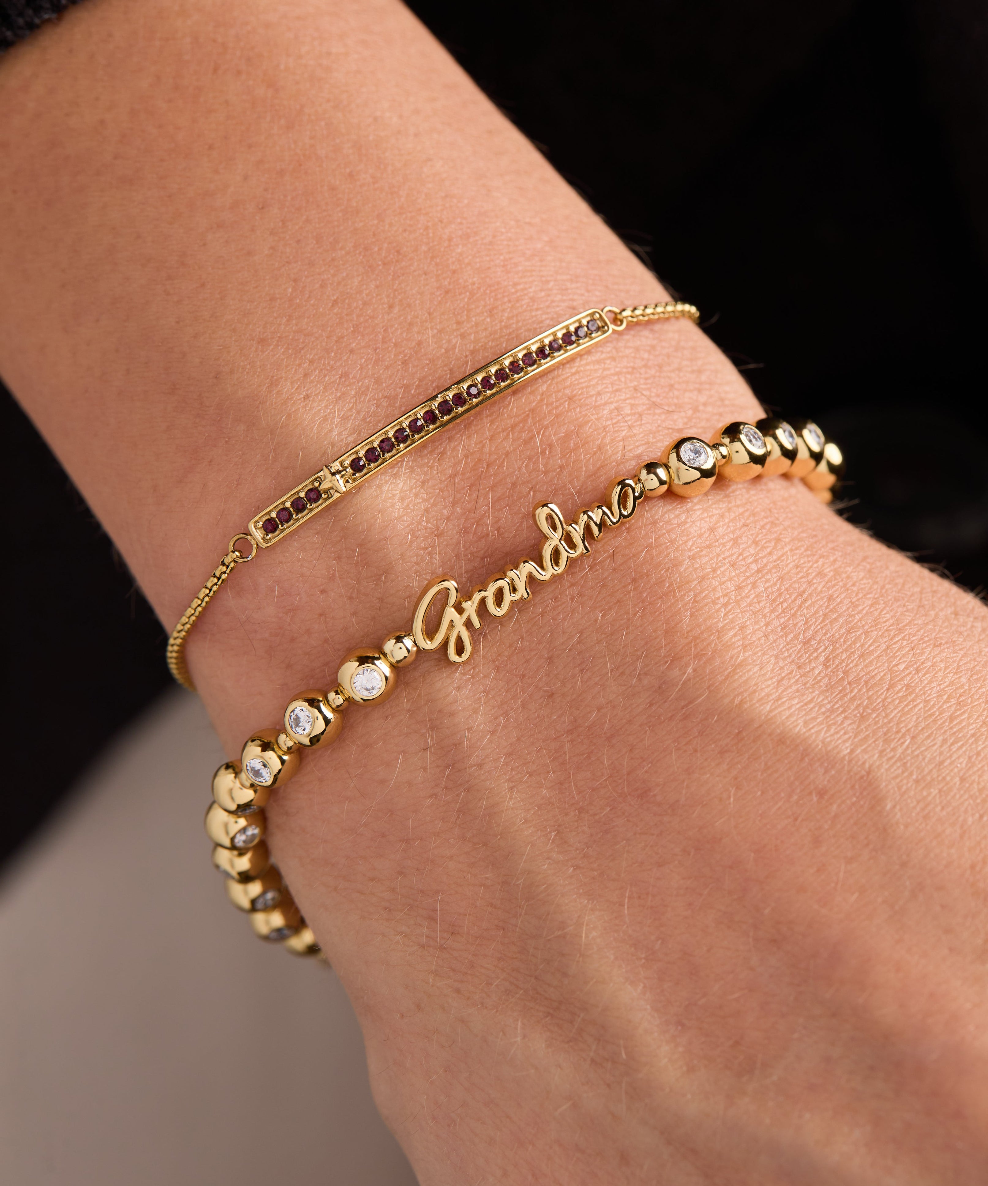 Grandma Elongated Crystal Stretch Bracelet
