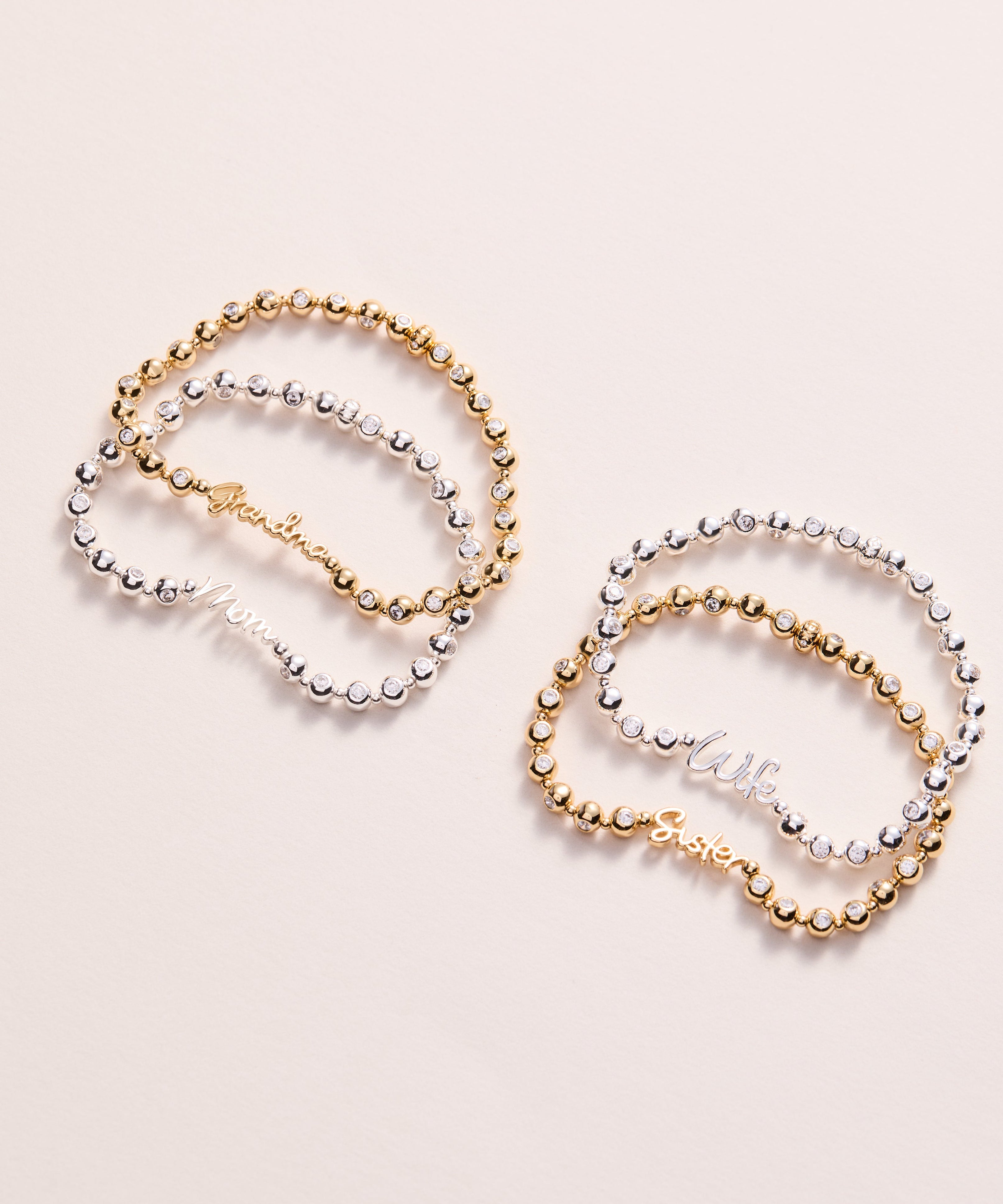 Grandma Elongated Crystal Stretch Bracelet