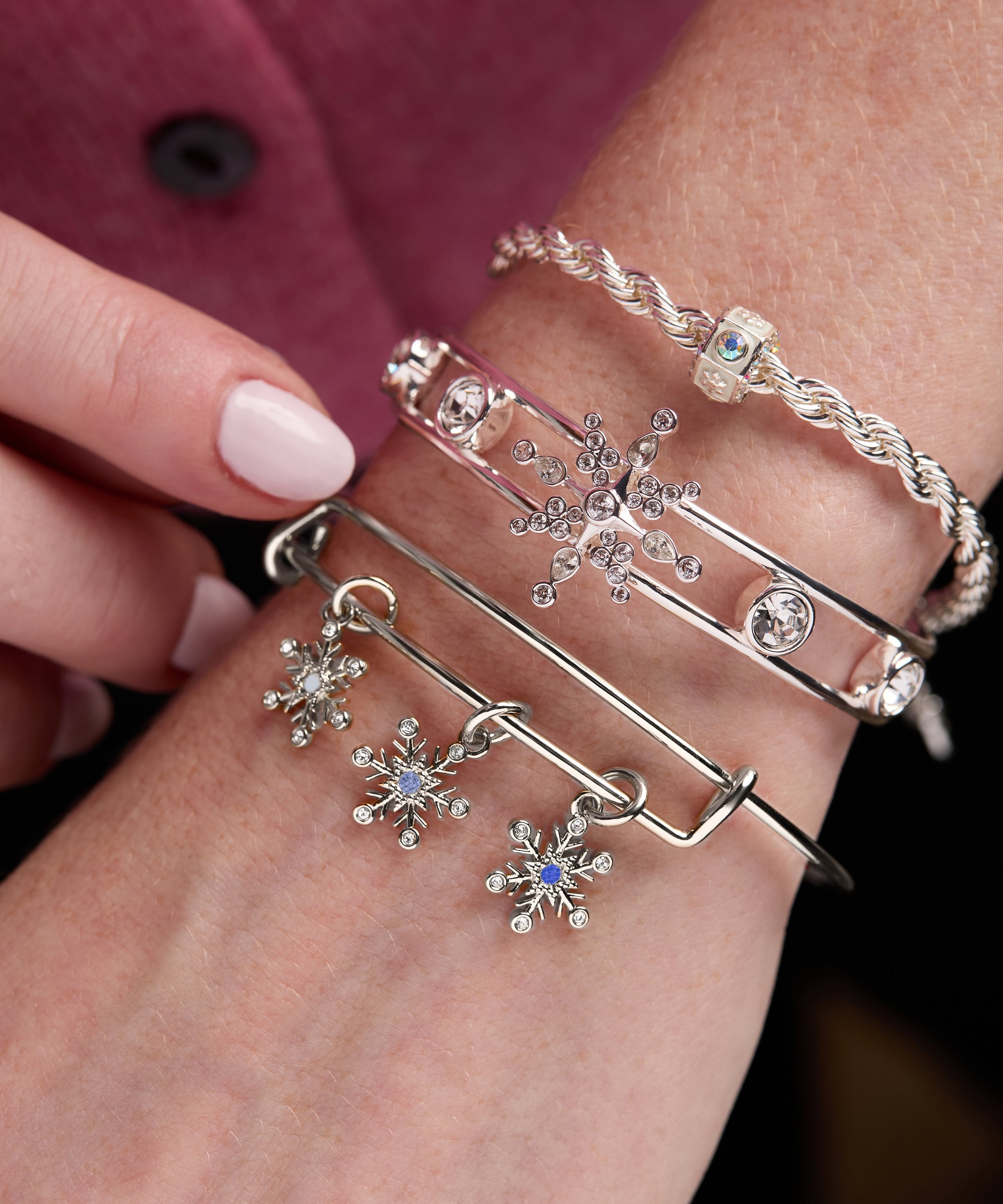 Crystal Snowflake Cuff Bracelet