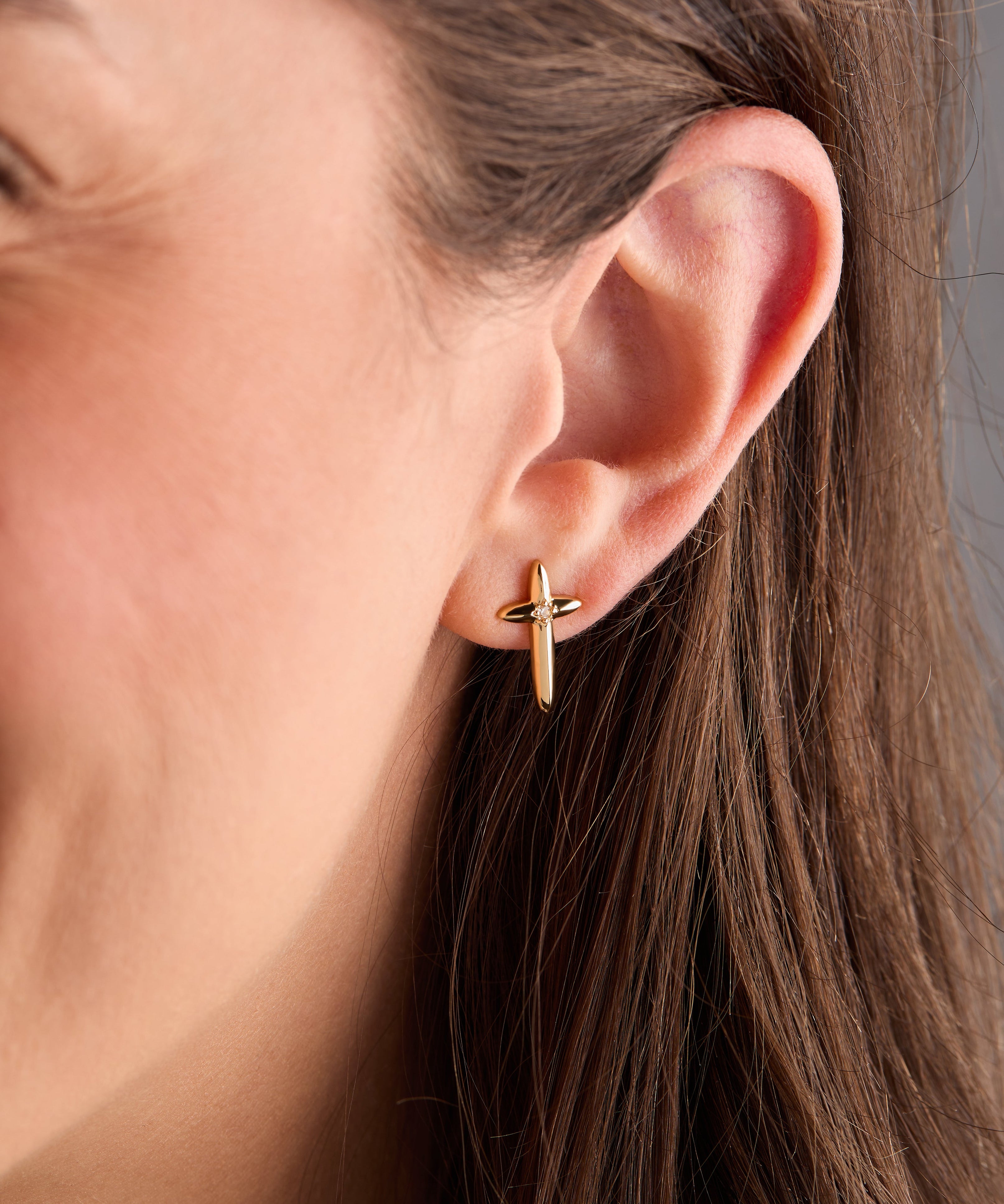 4:13 Cross Stud Earrings