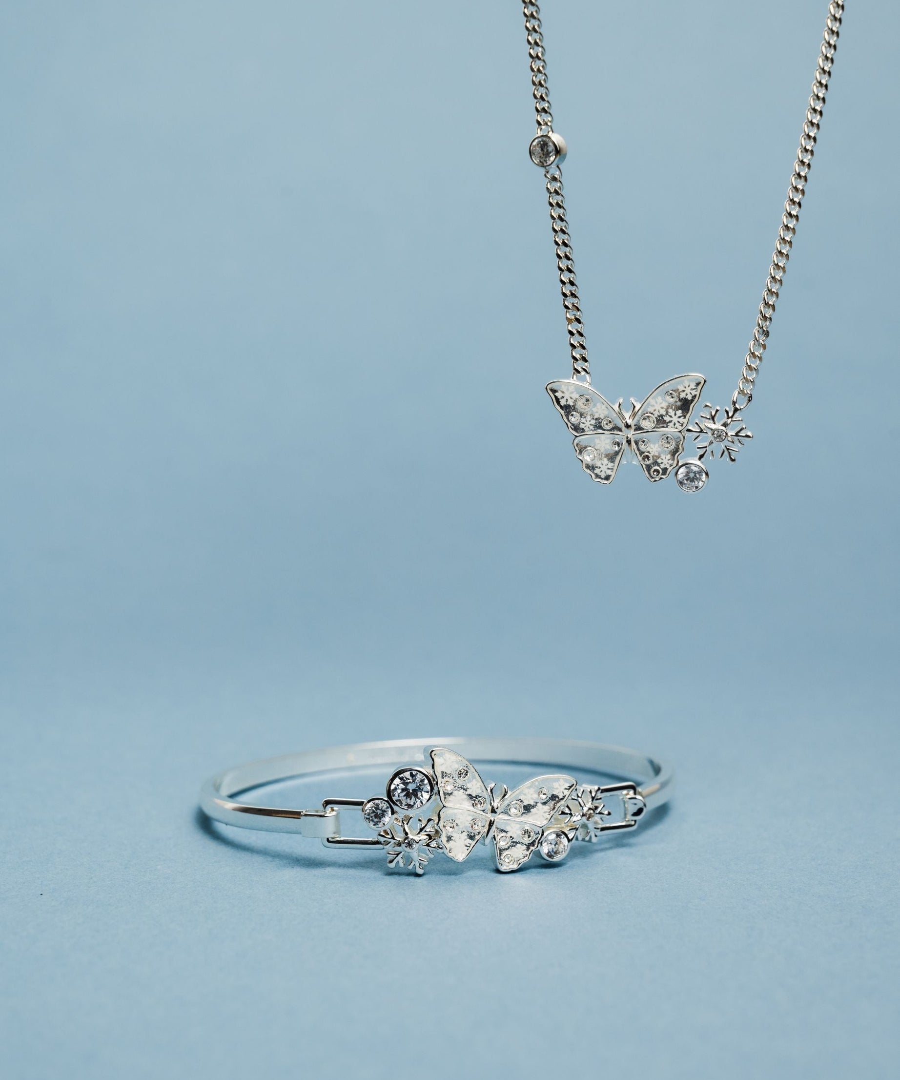 Glass Butterfly Inline Necklace
